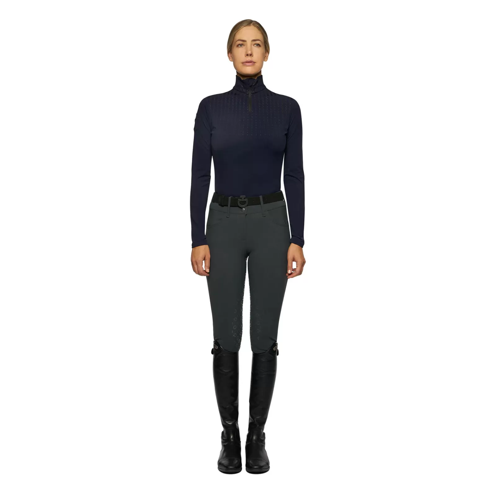 cavalleriatoscana Cavalleria Toscana Women´S Jersey Fleece Half Zip Turtleneck< Tee Shirts & Polos