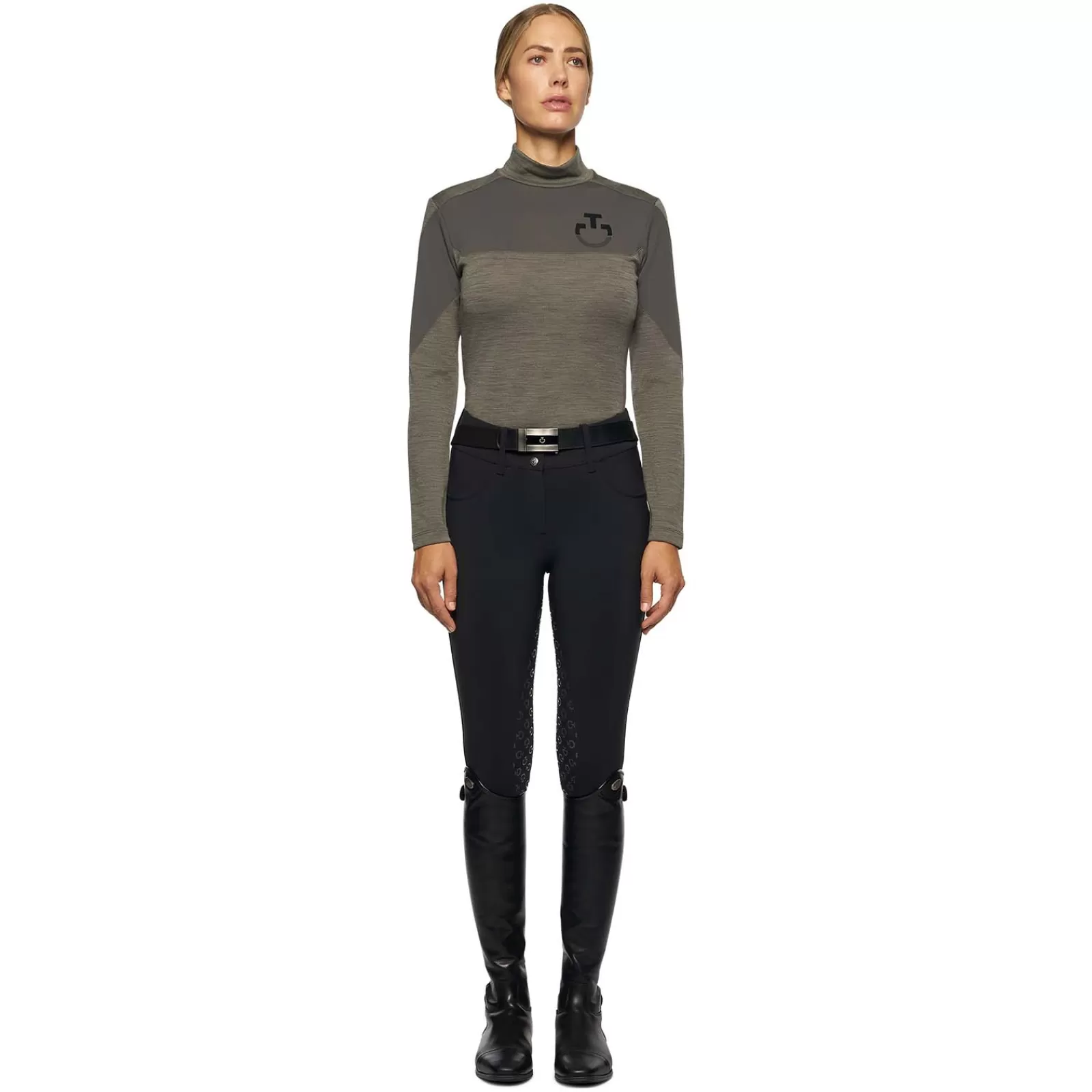 cavalleriatoscana Cavalleria Toscana Women'S Tech Wool Velvet Logo Turtleneck< Tee Shirts & Polos
