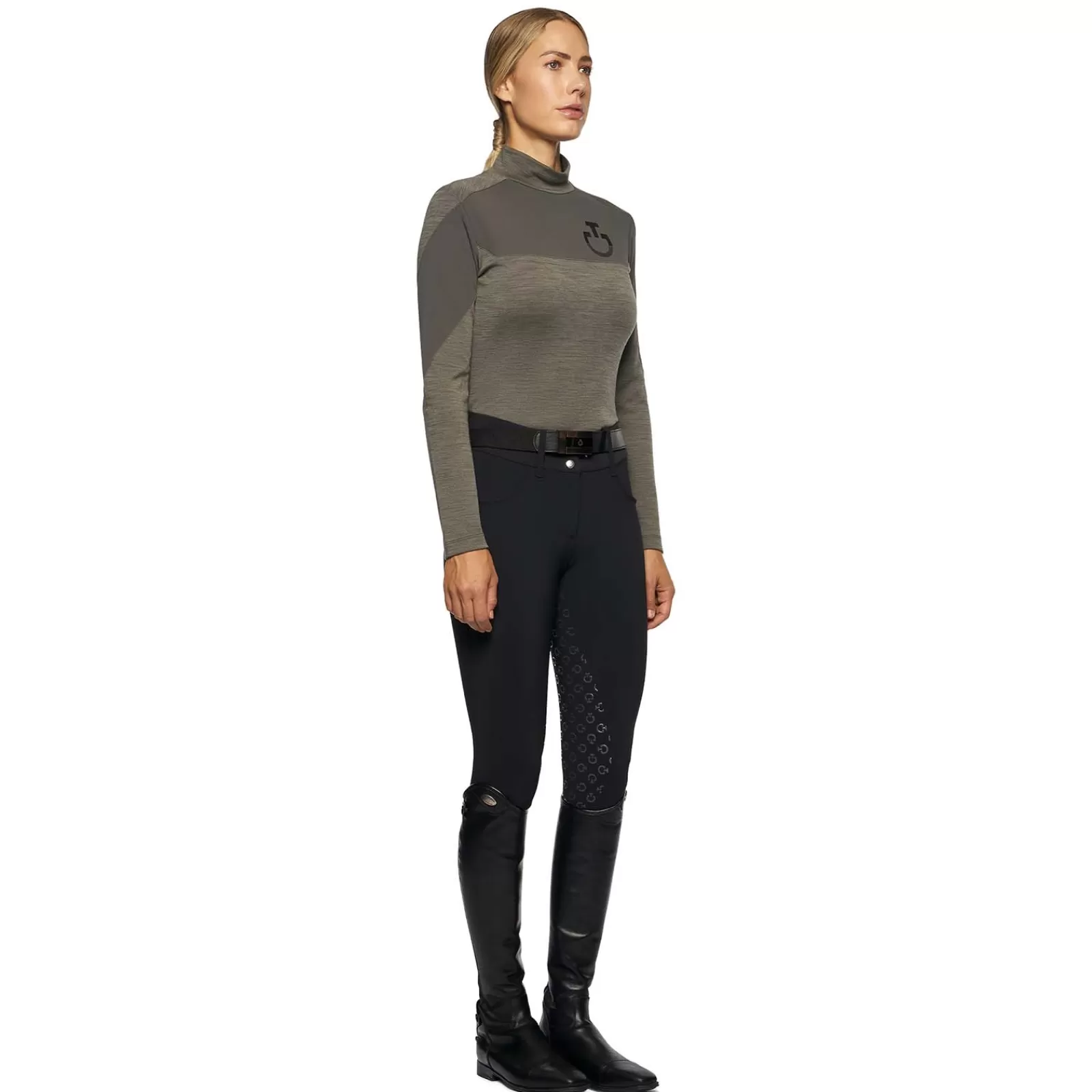 cavalleriatoscana Cavalleria Toscana Women'S Tech Wool Velvet Logo Turtleneck< Tee Shirts & Polos