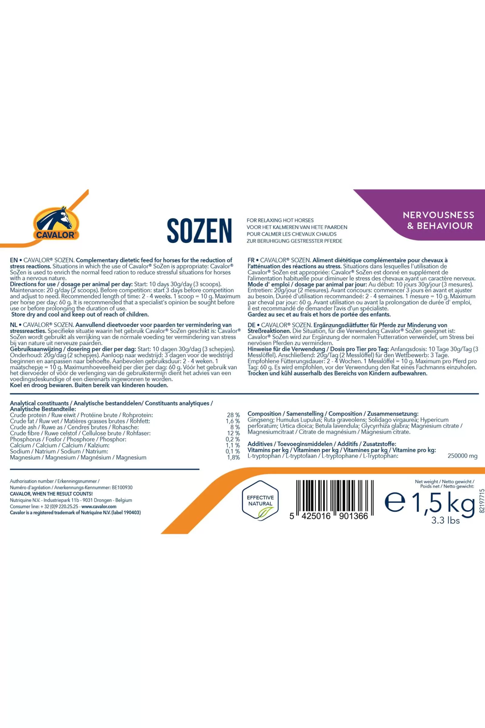 Clearance Sozen 1,5 Kg Compléments Alimentaires