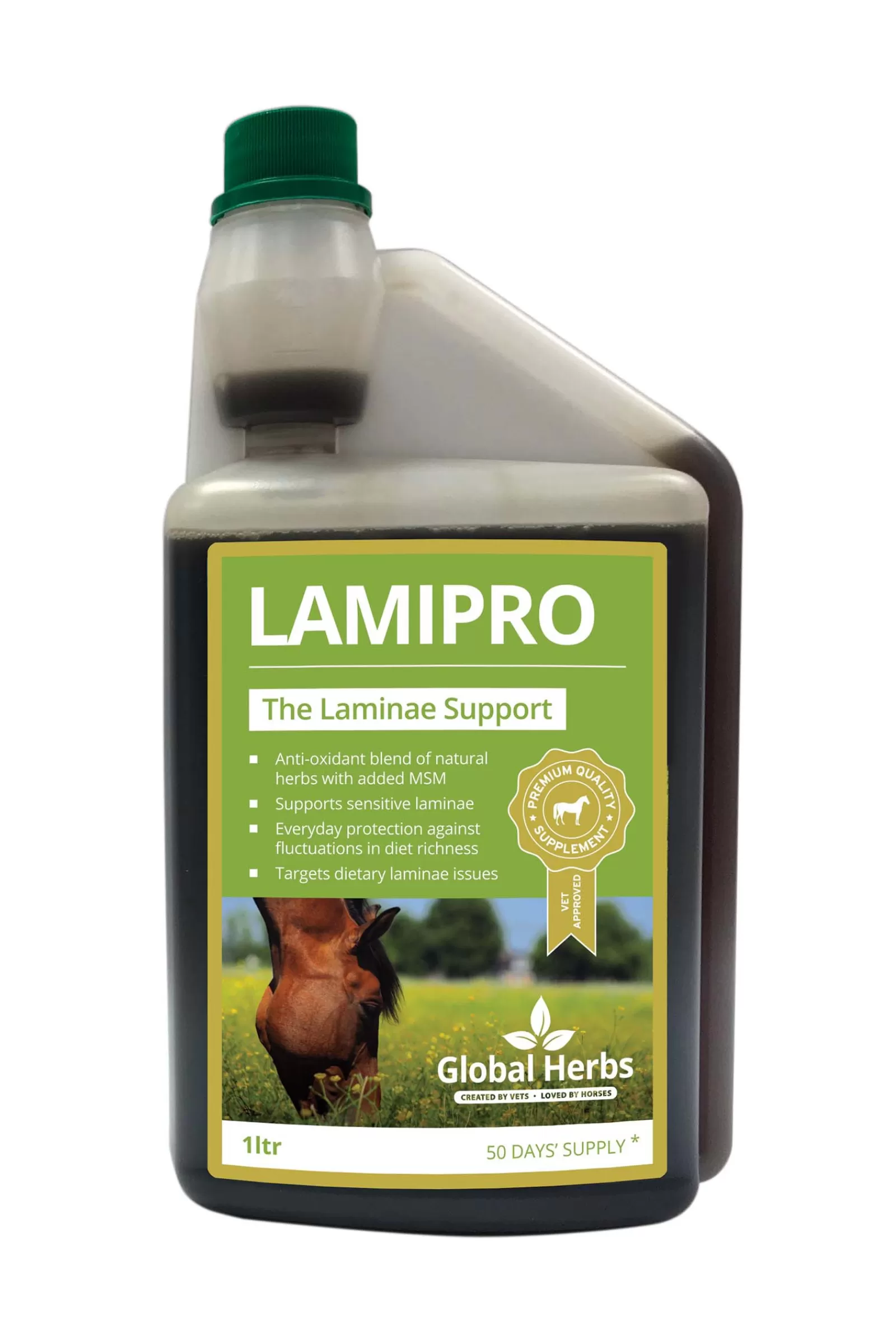 Discount Complement Alimentaire De Soin Predisposition Fourbure Global Herbs Lamipro , 1 L Compléments Alimentaires