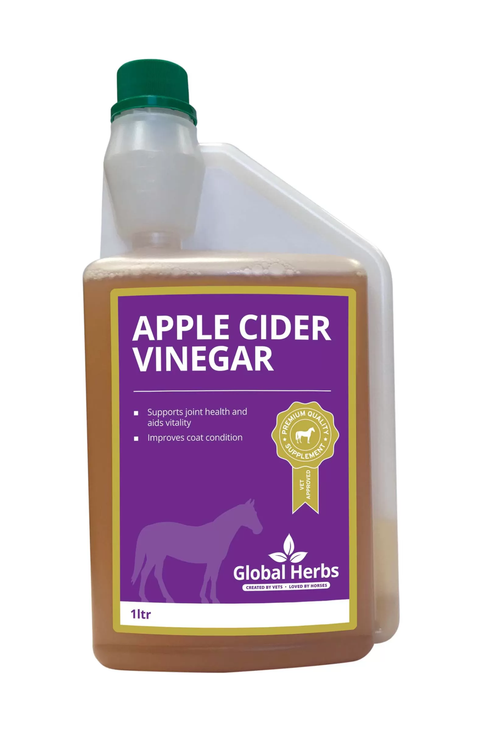 Best Complement Alimentaire De Soin Vinaigre De Cidre De Pomme Global Herbs Apple Cider Vinegar, 1 L Pour Equins Compléments Alimentaires