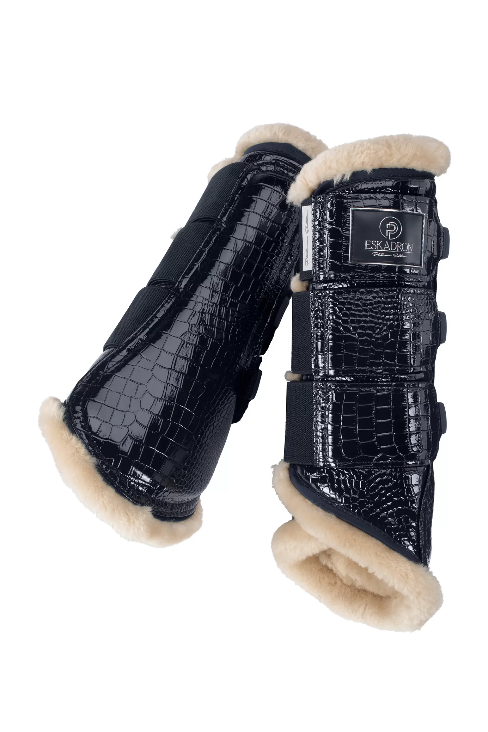 Best Guetres De Protection Protege-Tendons Platinum 22 Croco Fausse Fourrure Protections Cheval