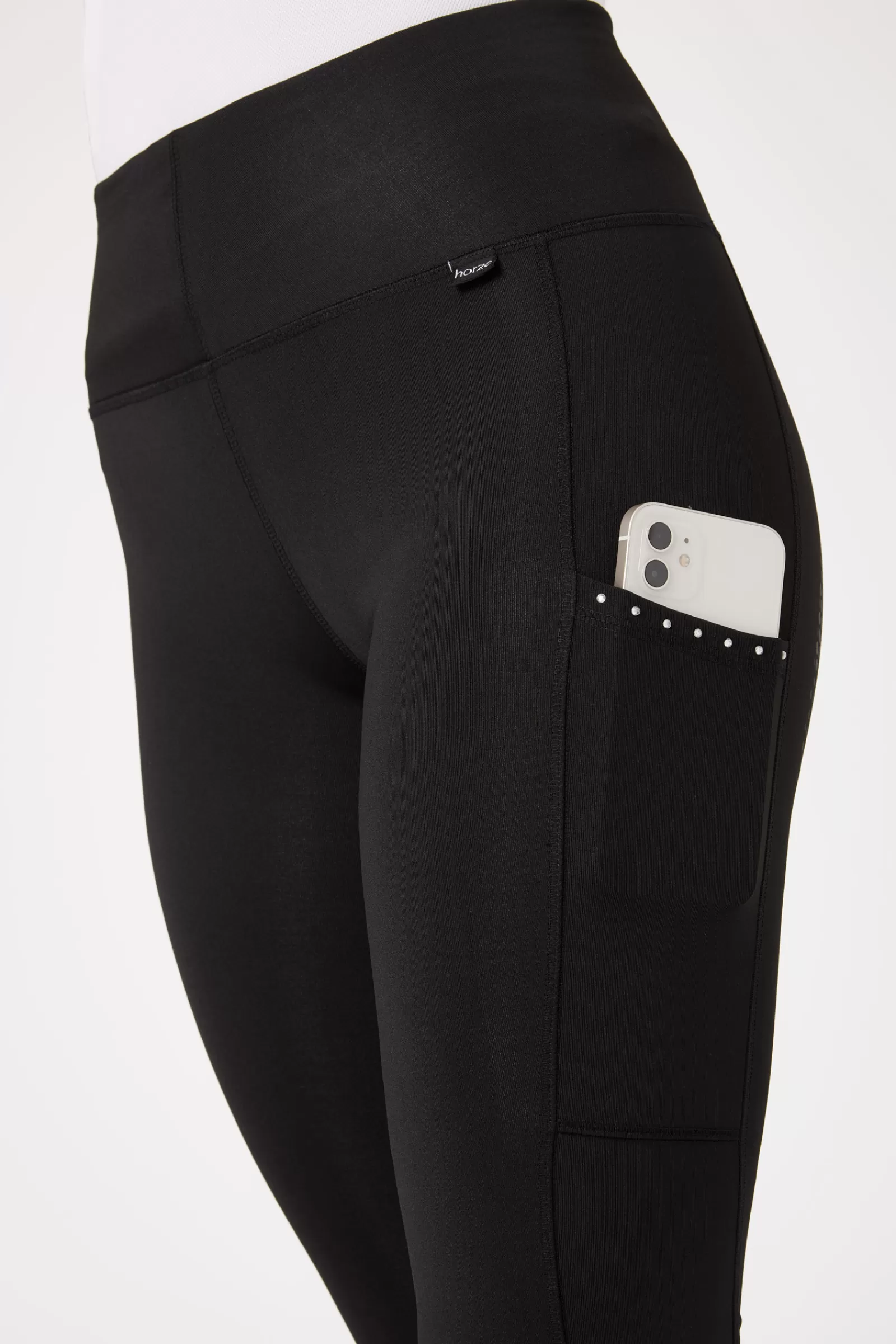 horze Leggings D'équitation Fond Integral Silicone Et Poche Avec Cristaux, Femme< Leggings D'équitation