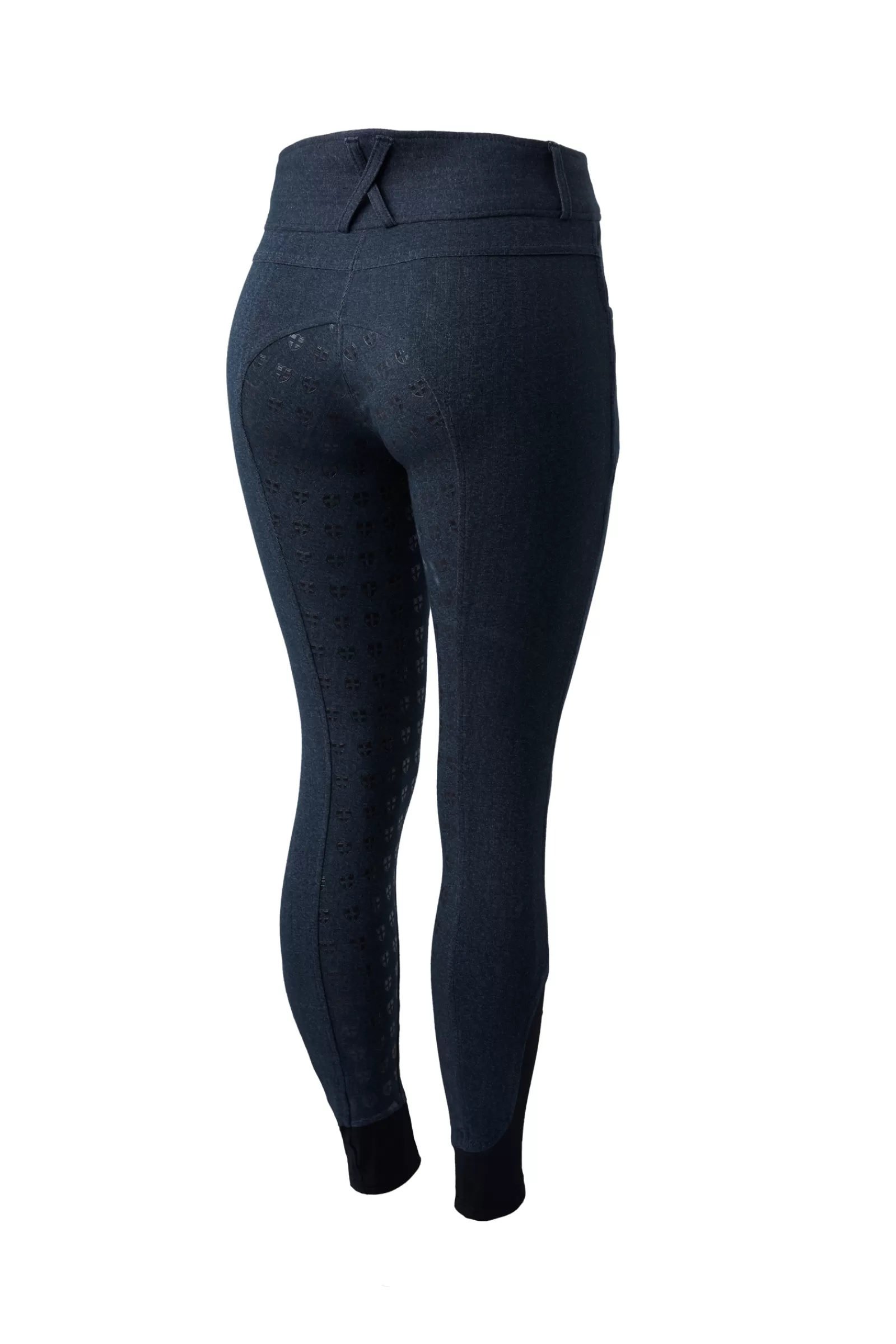 horze Pantalon D'équitation En Jean Femme Taille Haute Fond Integral Silicone< Pantalons D'équitation Fond Integral
