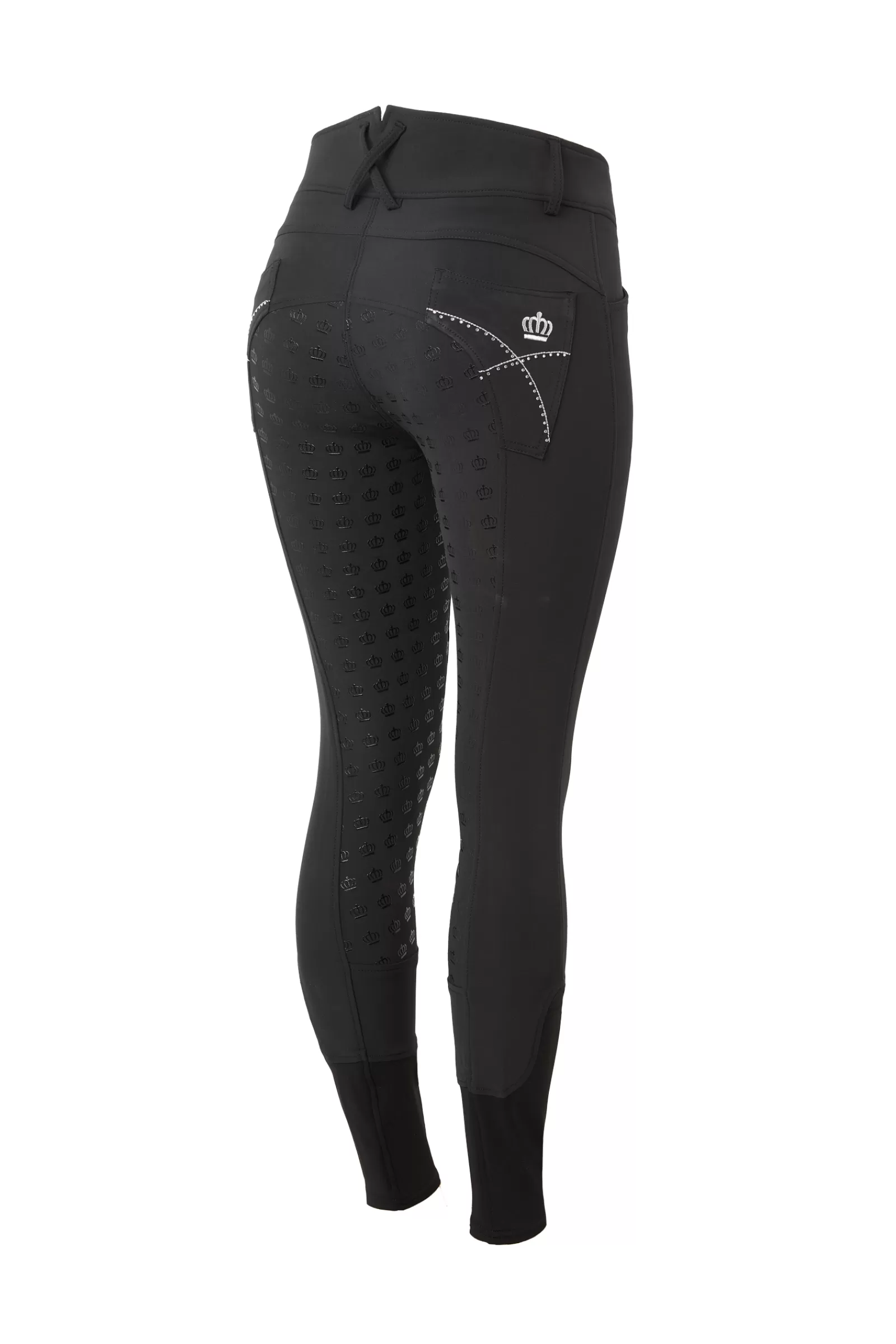 horze Pantalon D'équitation Fond Integral Silicone Avec Broderie Et Cristaux, Femme< Pantalons D'équitation Fond Integral