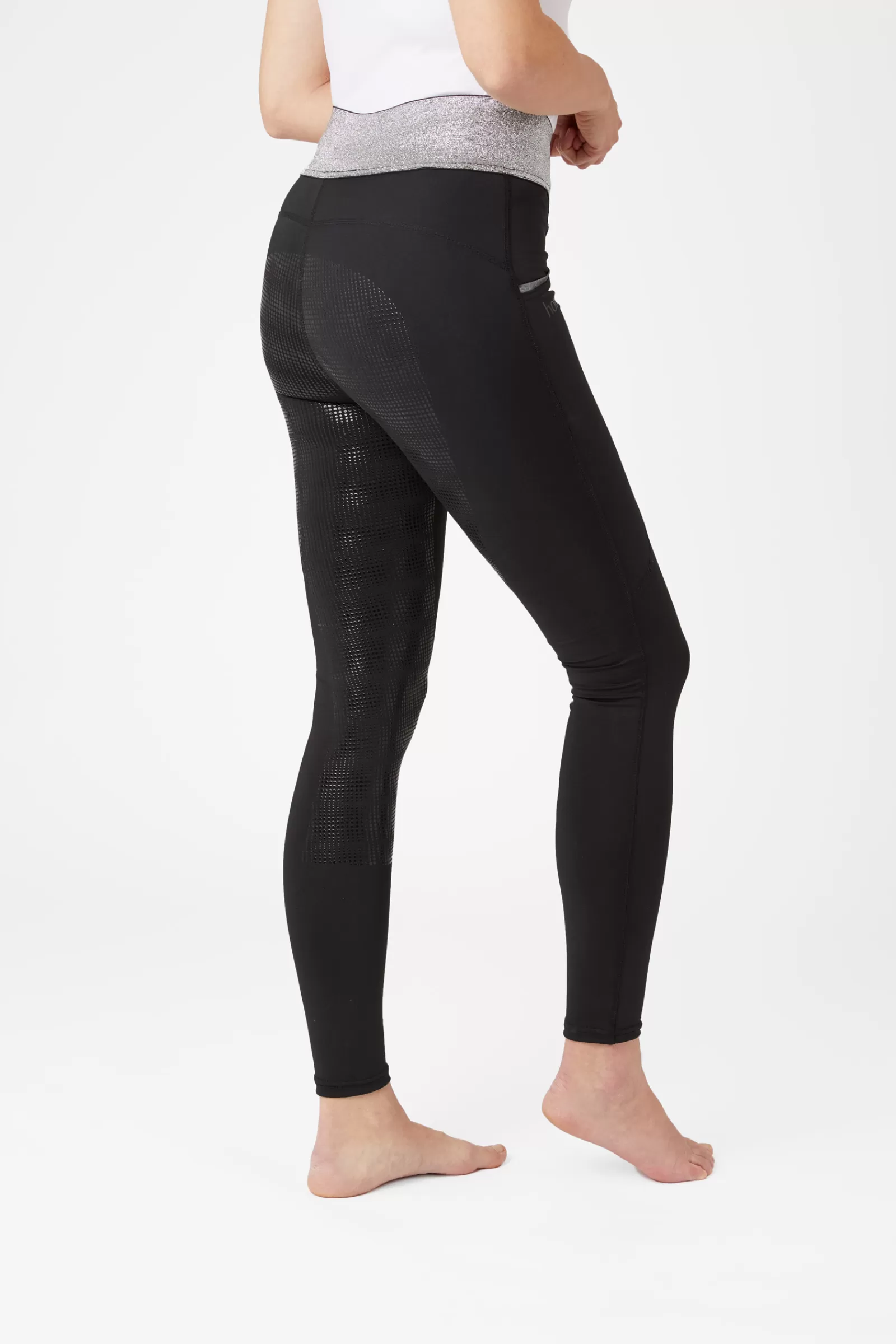 horze Leggings D'équitation Fond Integral En Silicone Pour Femme Avec Ceinture Scintillante< Leggings D'équitation