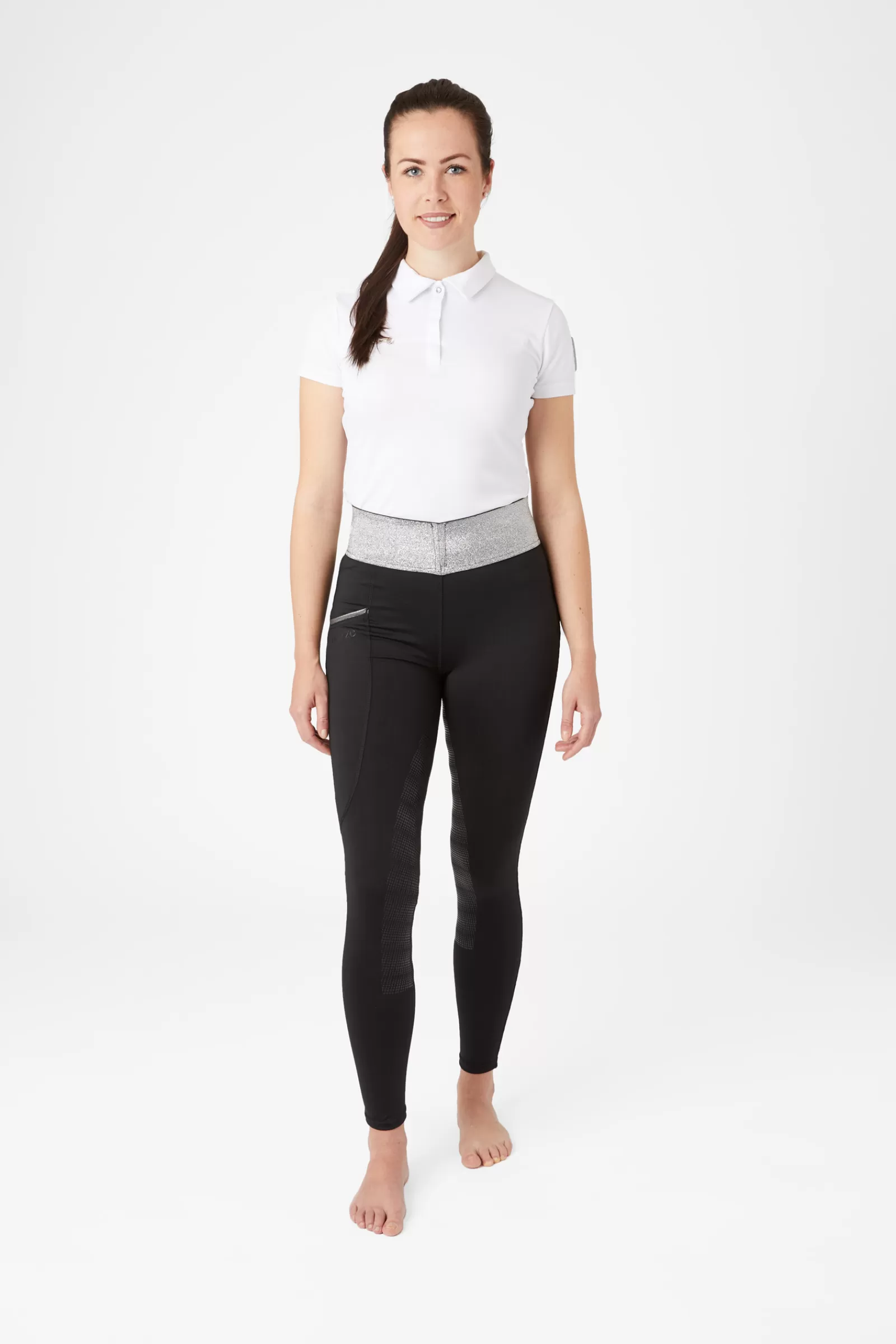 horze Leggings D'équitation Fond Integral En Silicone Pour Femme Avec Ceinture Scintillante< Leggings D'équitation
