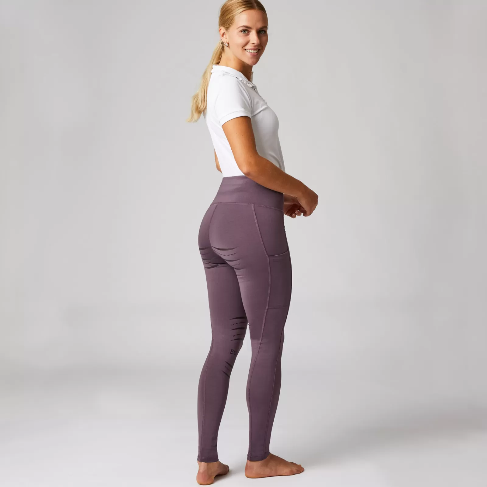 horze Leggings D'équitation Fond Integral Silicone Avec Poche Telephone, Femme< Leggings D'équitation