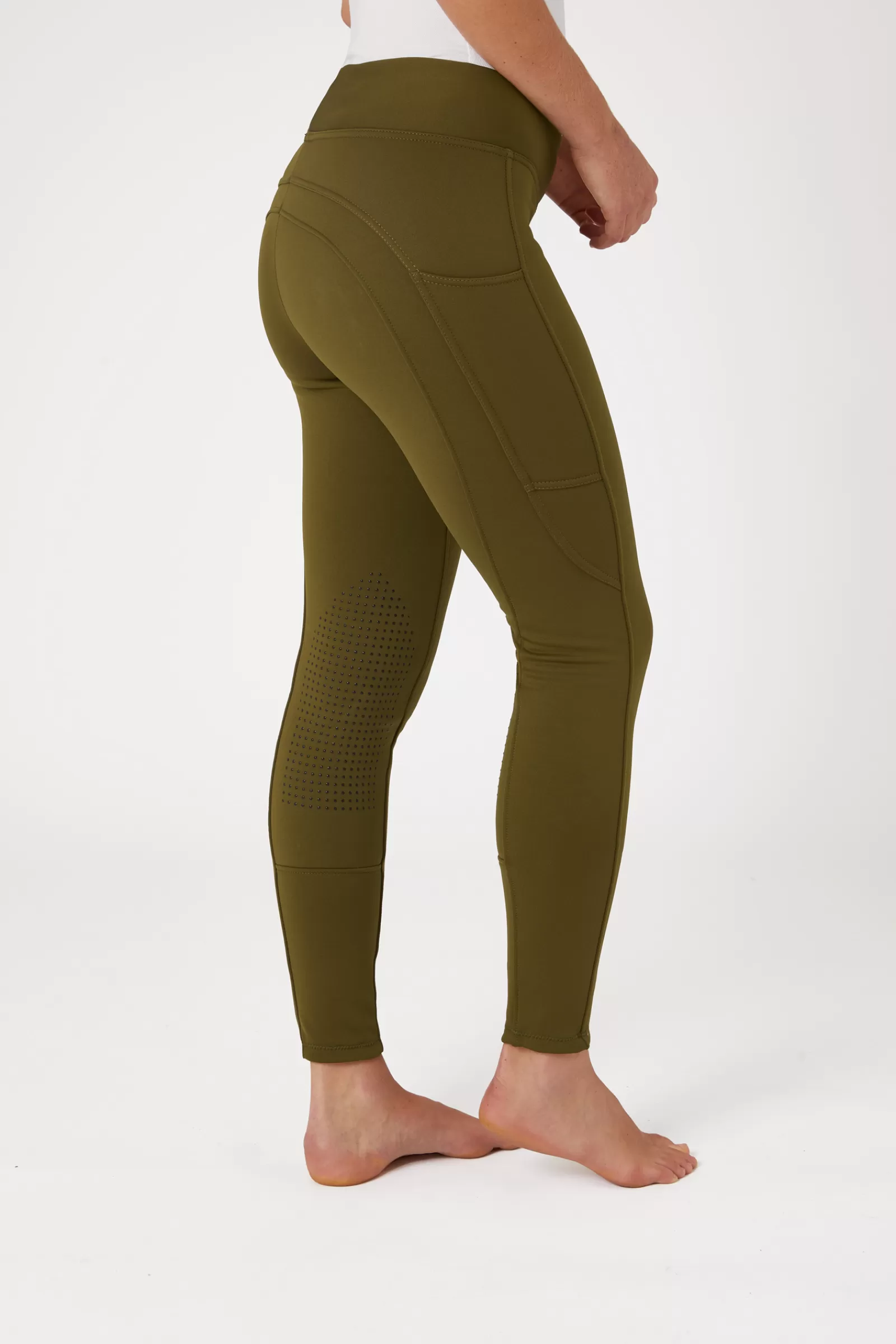 horze Leggings D'équitation Hiver A Basanes Grip Active Avec Poche Pour Telephone, Femme< Leggings D'équitation