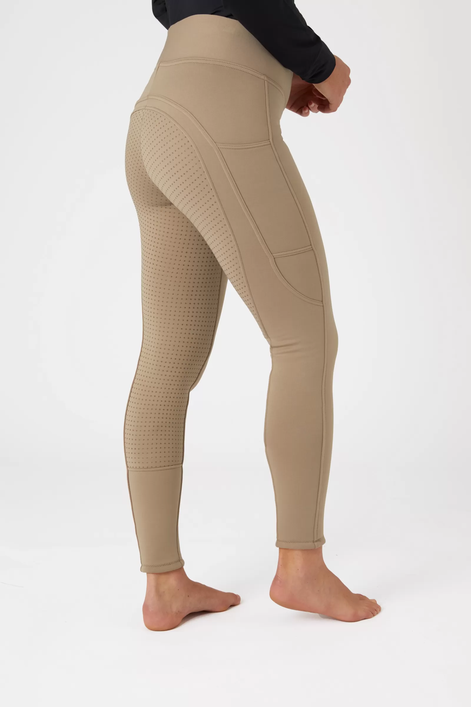 horze Leggings D'équitation Hiver Active Fond Integral Grip Avec Poche Telephone, Femme< Leggings D'équitation
