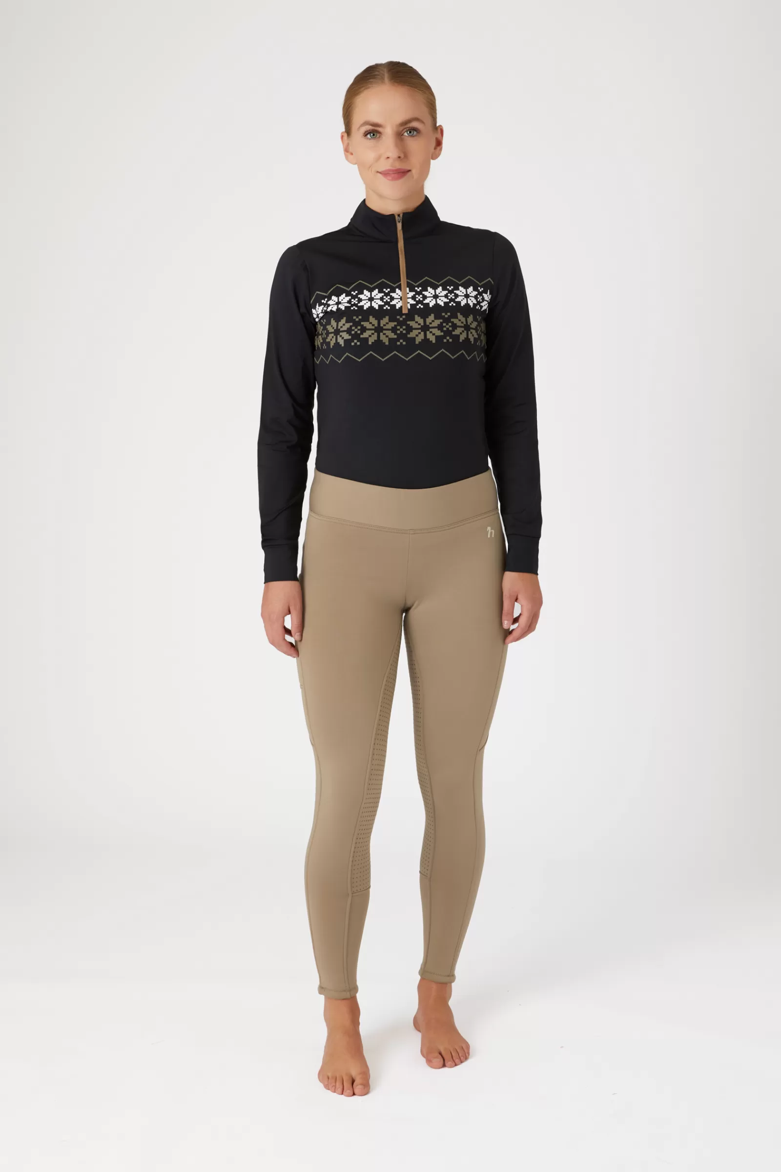 horze Leggings D'équitation Hiver Active Fond Integral Grip Avec Poche Telephone, Femme< Leggings D'équitation