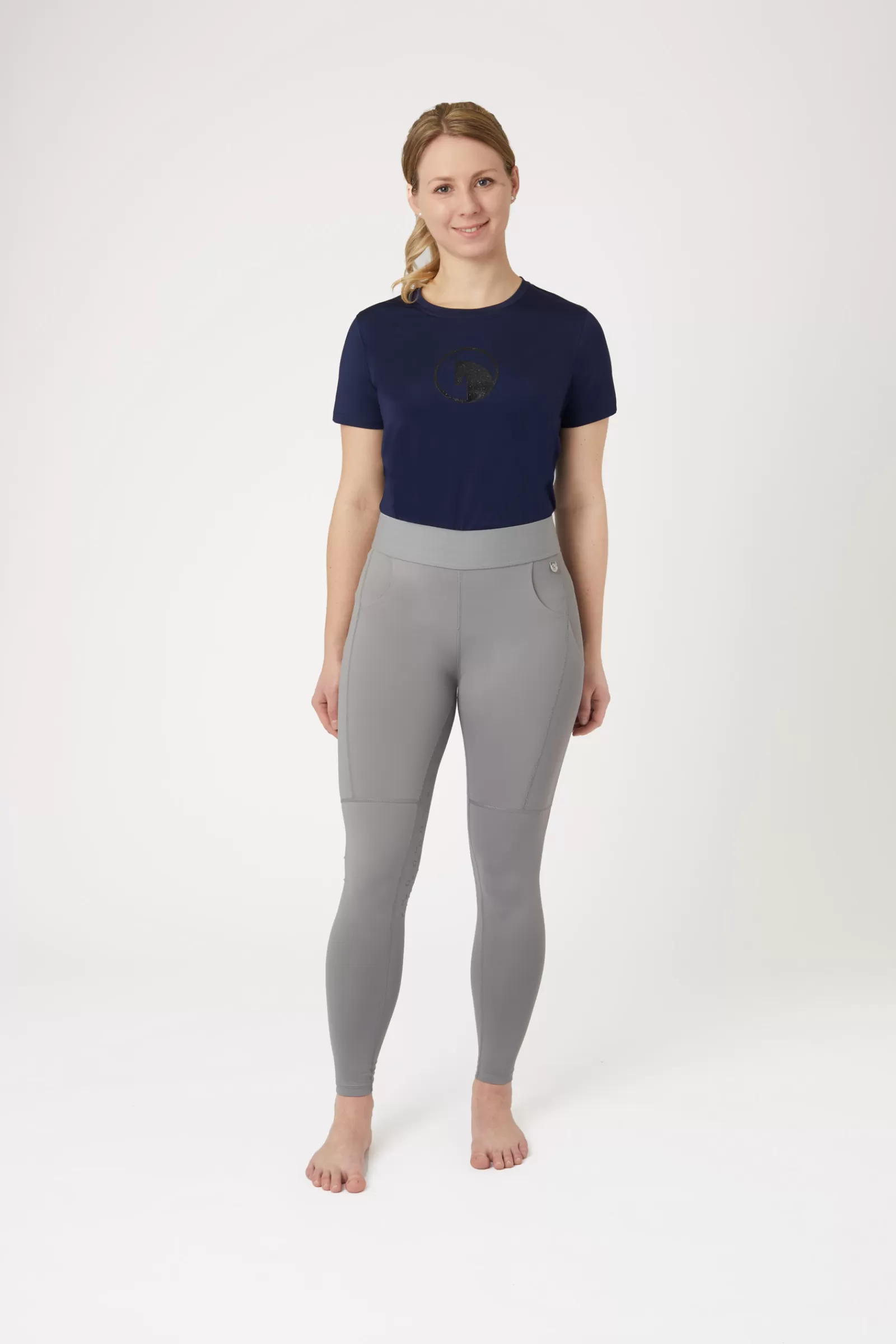 horze Leggings D'équitation Nadia Fond Integral Silicone Avec 4 Poches, Femme< Leggings D'équitation