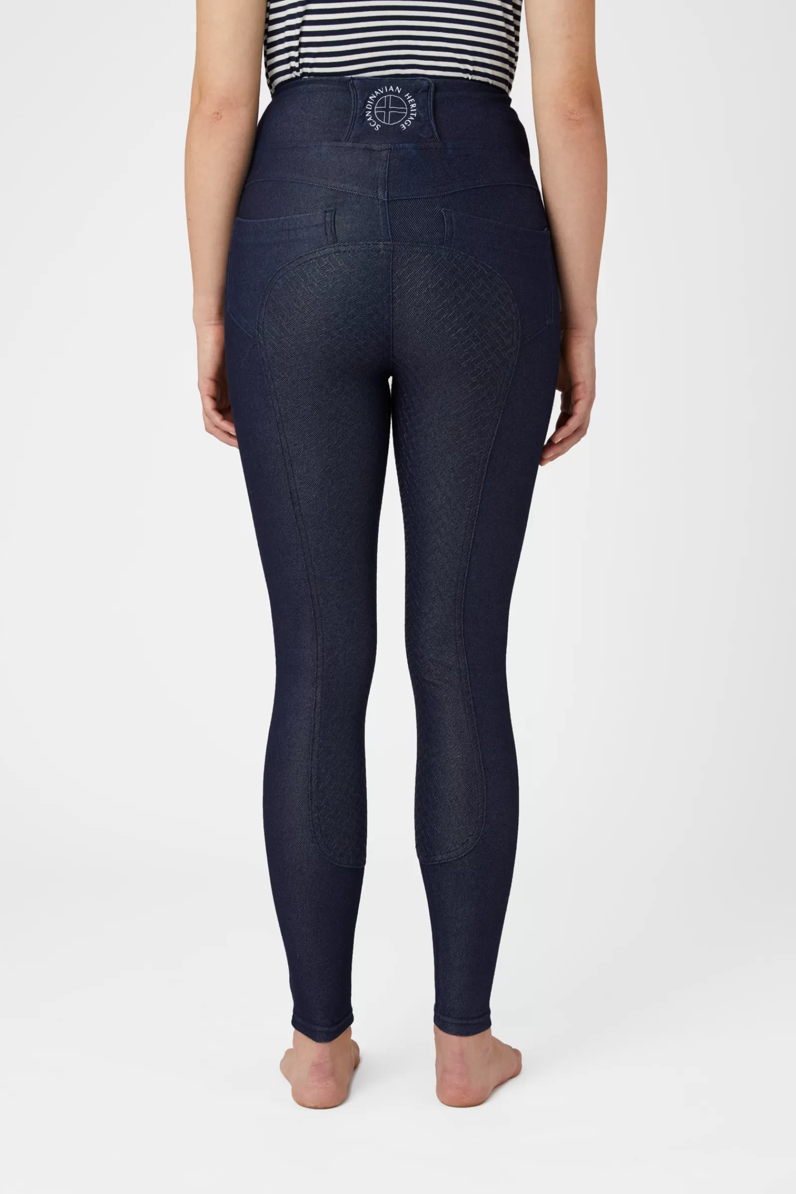 horze Leggings D'équitation Jean Denim Fond Integral Silicone Katia, Femme< Leggings D'équitation