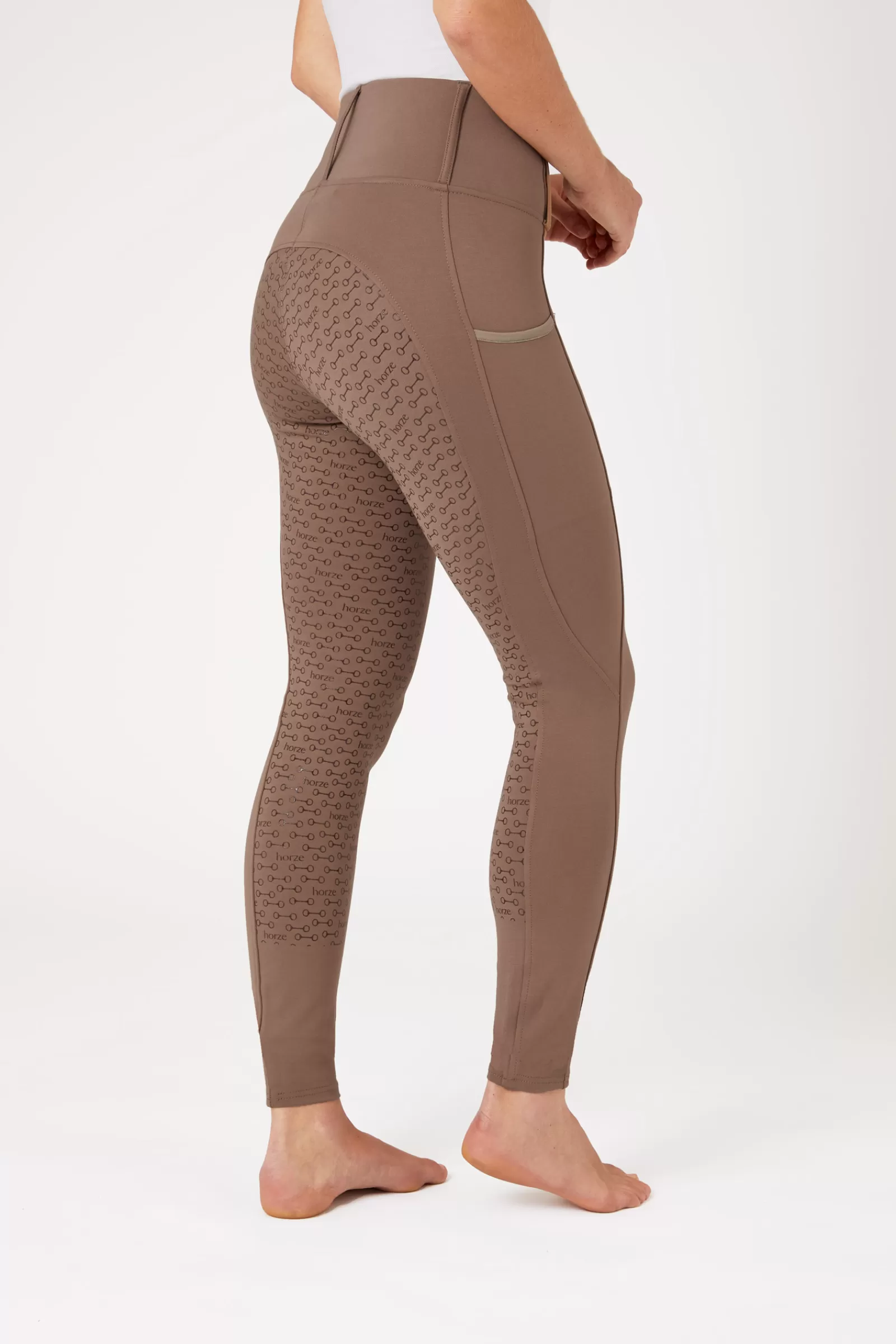 horze Leggings D'équitation Taille Haute Fond Integral Silicone Lucinda, Femme< Leggings D'équitation