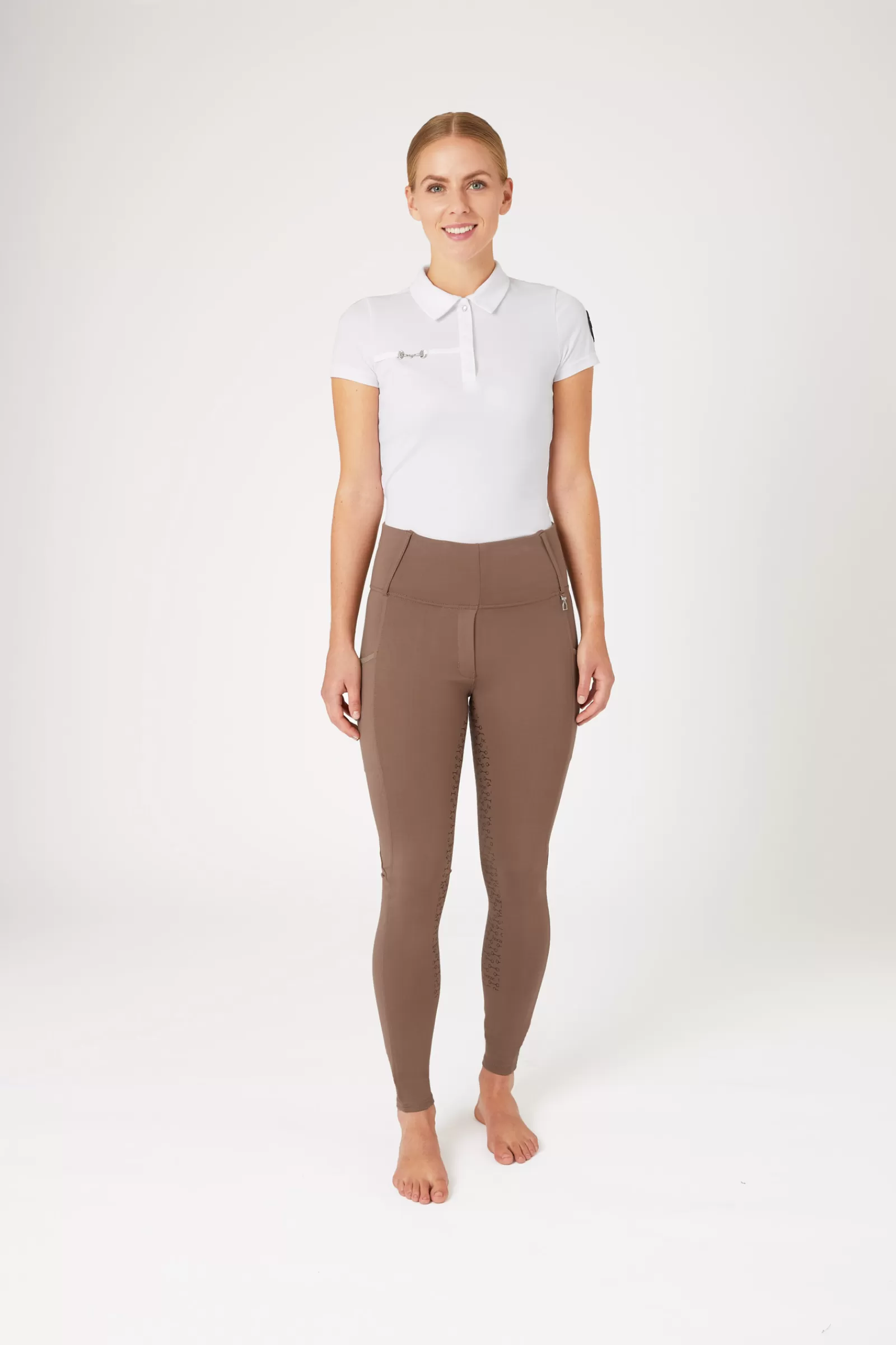 horze Leggings D'équitation Taille Haute Fond Integral Silicone Lucinda, Femme< Leggings D'équitation