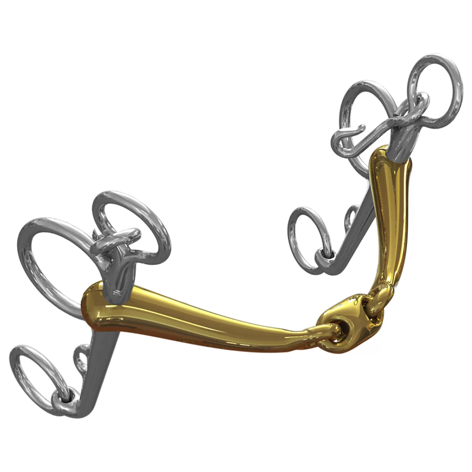 Outlet Mors Pelham Ns Bit Tranz, Double Brisure, Articulation Losange, Canons 16 Mm, Branche Inferieure 7 Cm Mors Pelham