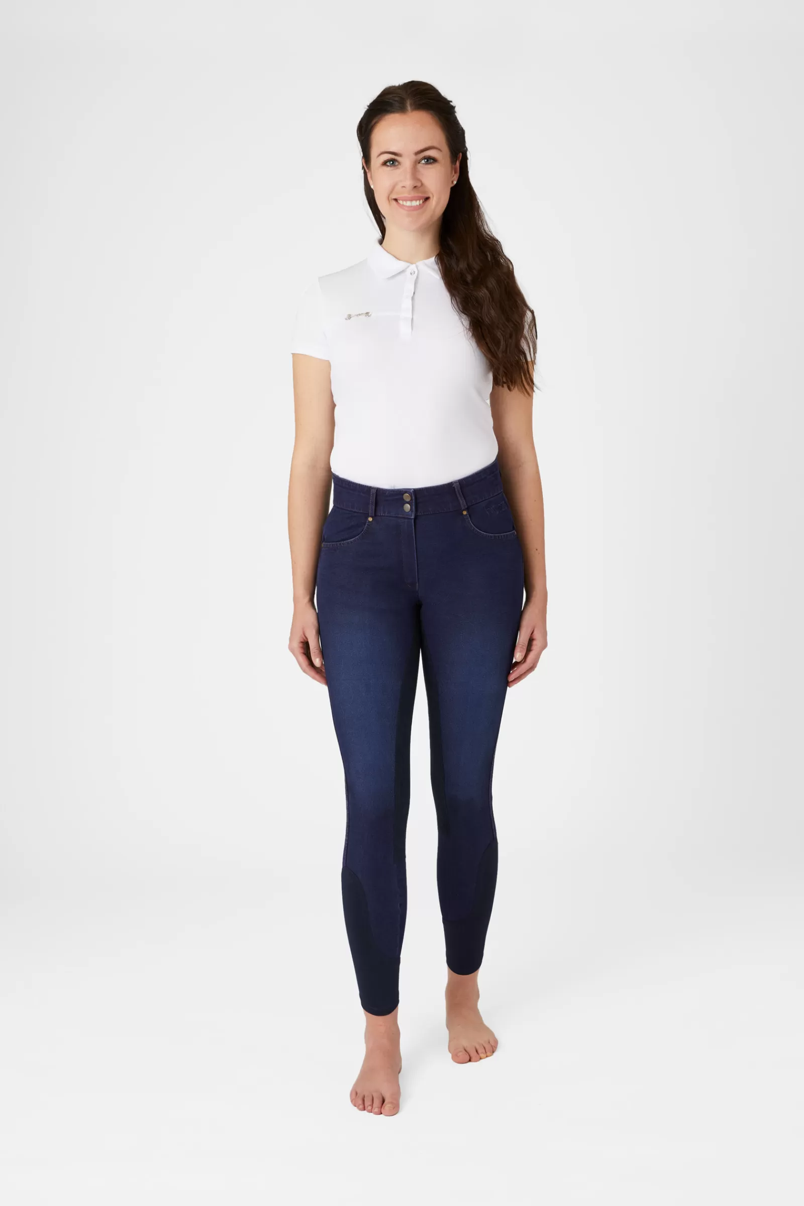 horze Pantalon D'équitation En Jean Denim A Fond Integral , Femme< Pantalons D'équitation Fond Integral