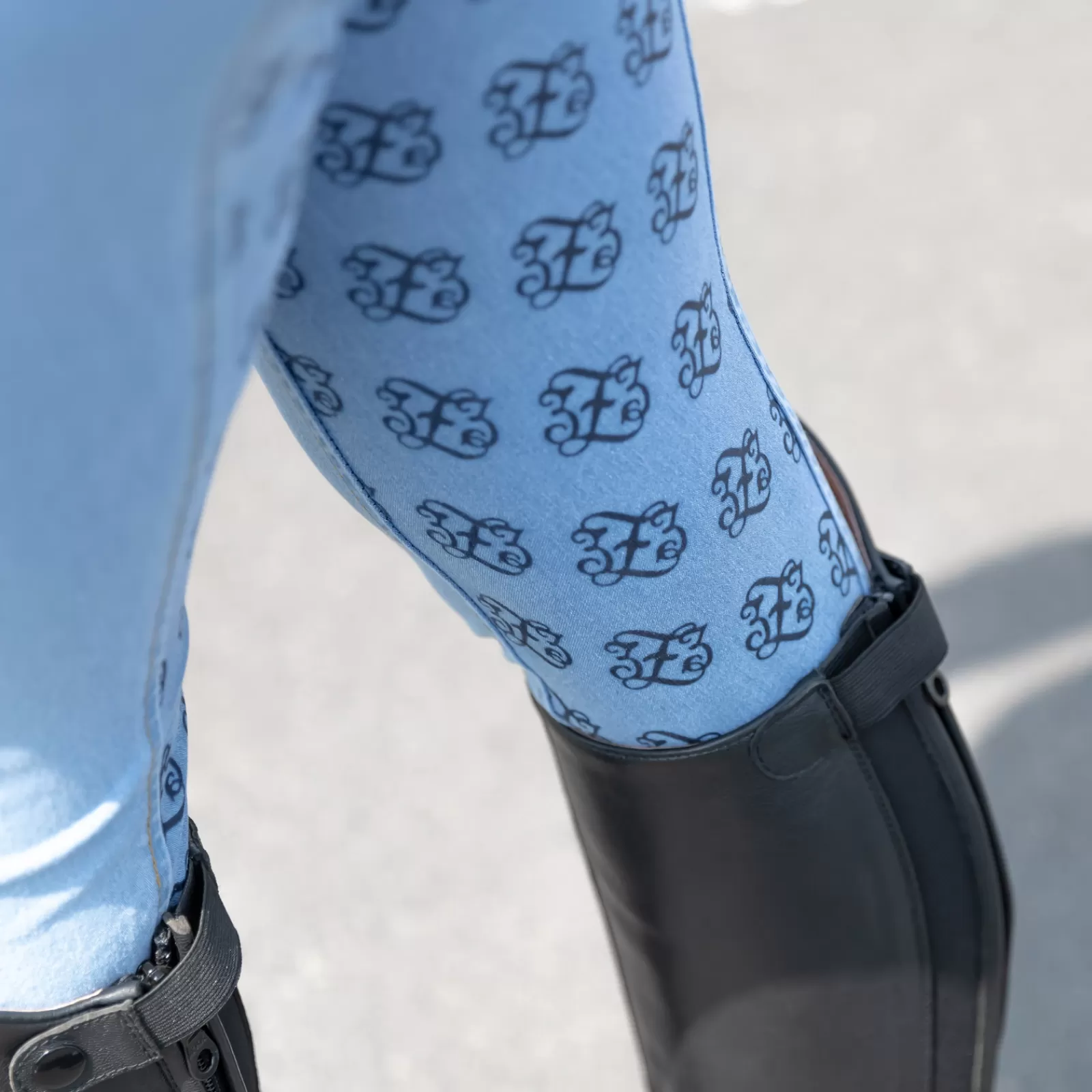 horze Pantalon D'équitation En Jean Taille Haute Fond Integral Silicone, Femme< Pantalons D'équitation Fond Integral
