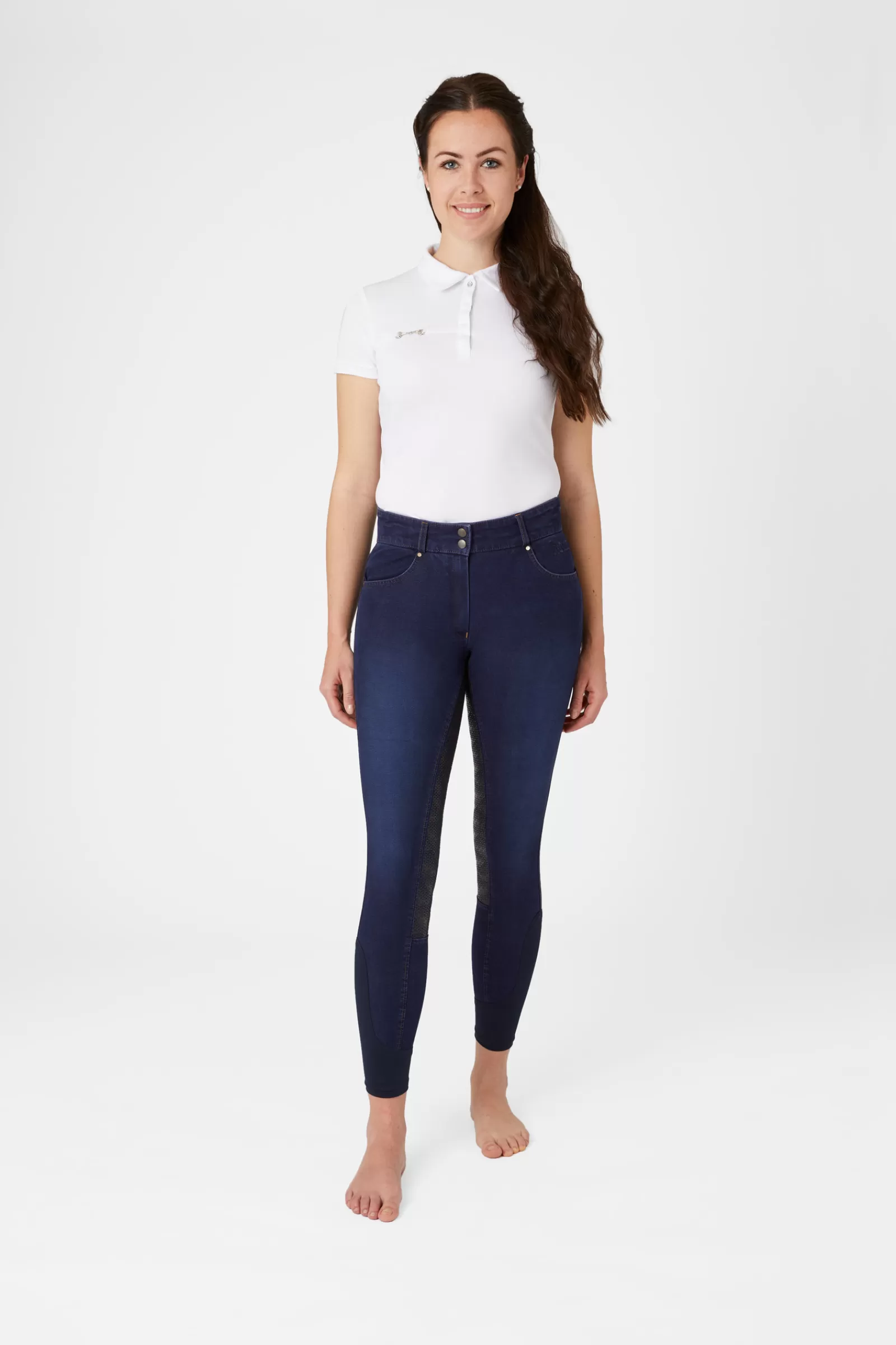 horze Pantalon D'équitation Fond Integral Cuir Silicone Pour Femme< Pantalons D'équitation Fond Integral