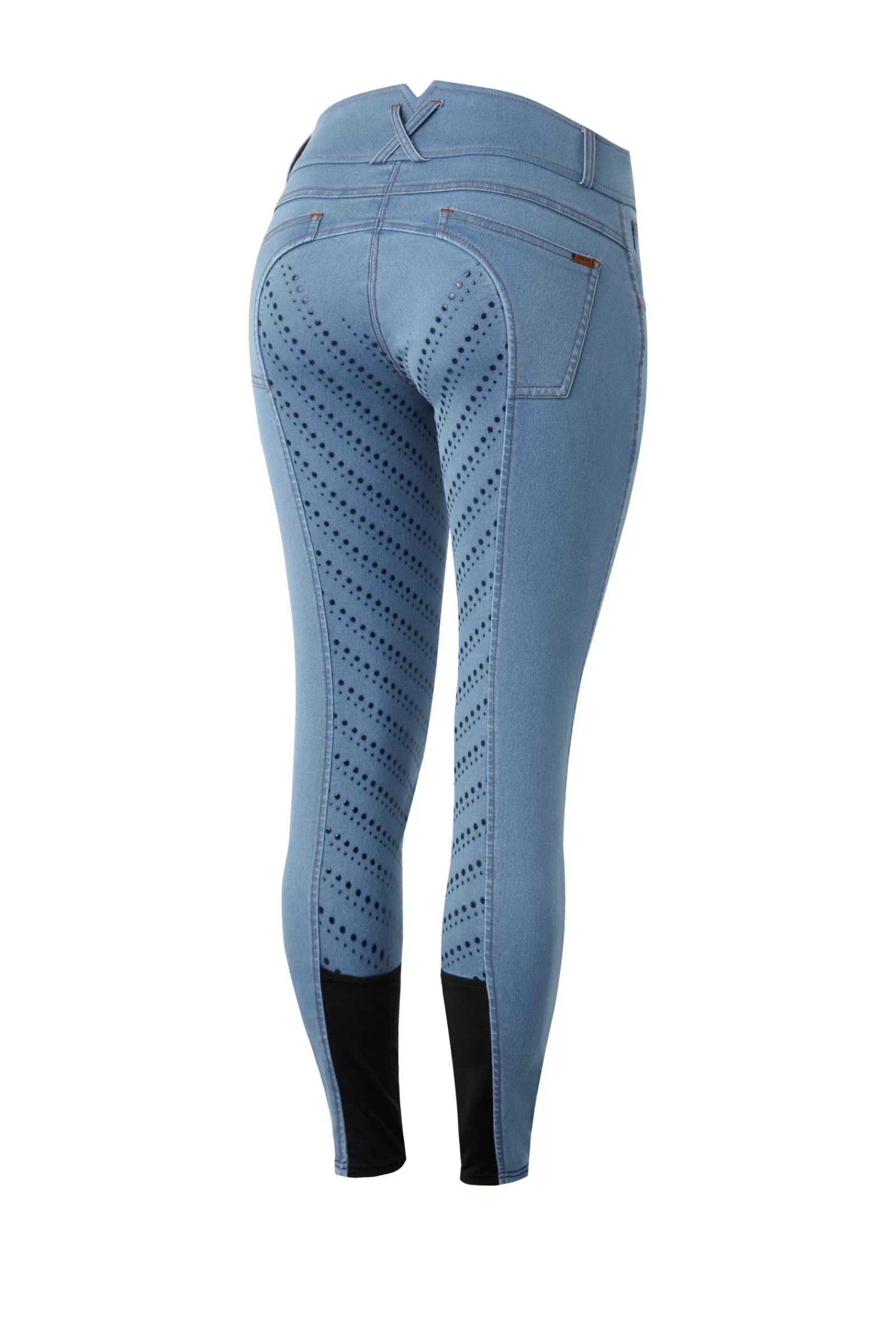 horze Pantalon D'équitation Fond Integral Grip En Denim Pour Femme< Pantalons D'équitation Fond Integral