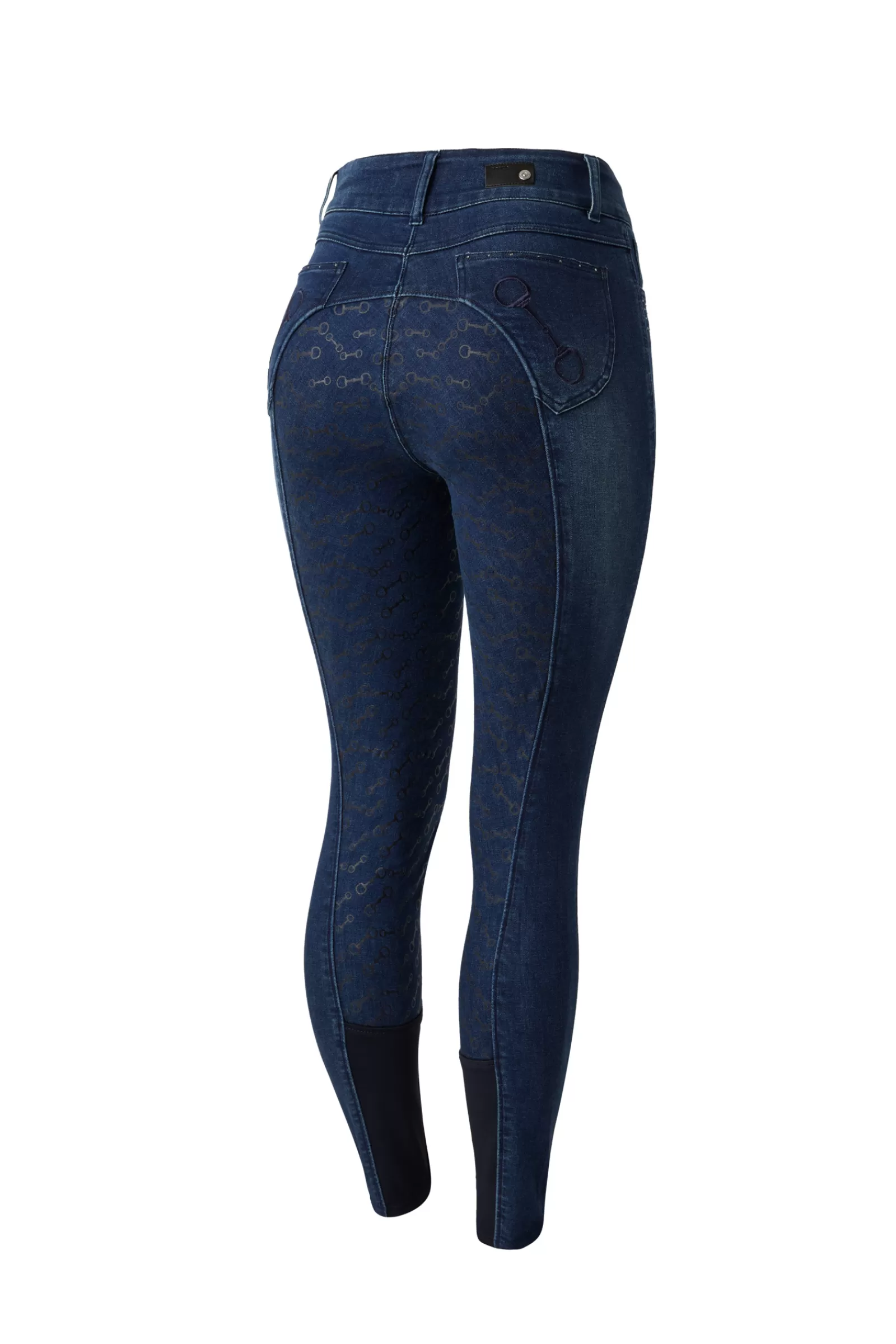 horze Pantalon D'équitation Fond Integral Silicone Kaia Jean Denim Avec Cristaux< Pantalons D'équitation Fond Integral