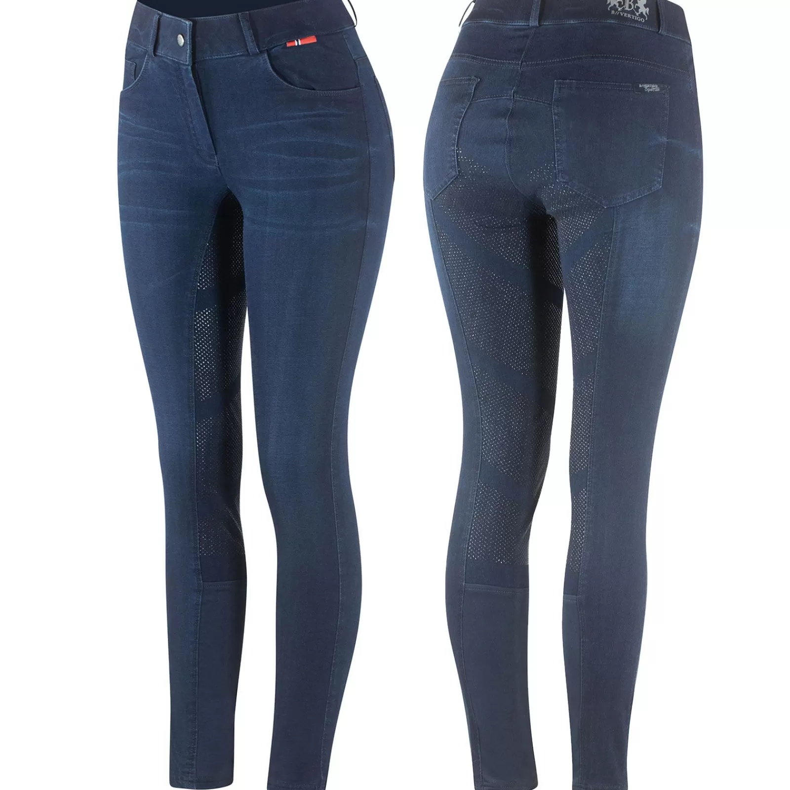 bvertigo Pantalon D'équitation Jean Fond Integral Silicone B Vertigo Elle, Femme< Pantalons D'équitation Fond Integral
