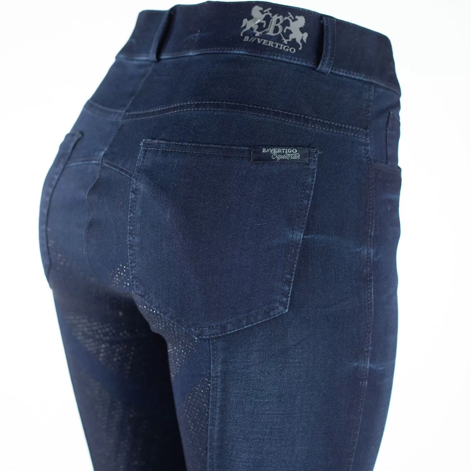 bvertigo Pantalon D'équitation Jean Fond Integral Silicone B Vertigo Elle, Femme< Pantalons D'équitation Fond Integral