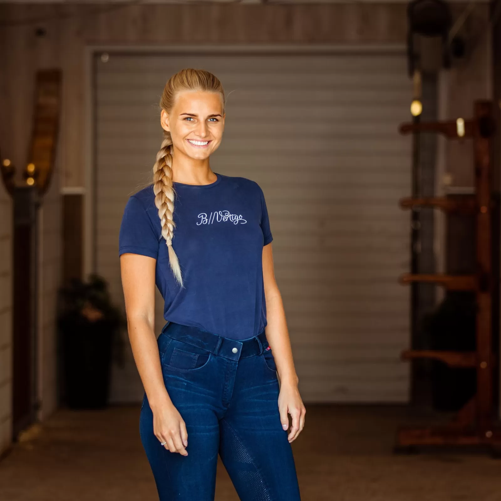 bvertigo Pantalon D'équitation Jean Fond Integral Silicone B Vertigo Elle, Femme< Pantalons D'équitation Fond Integral