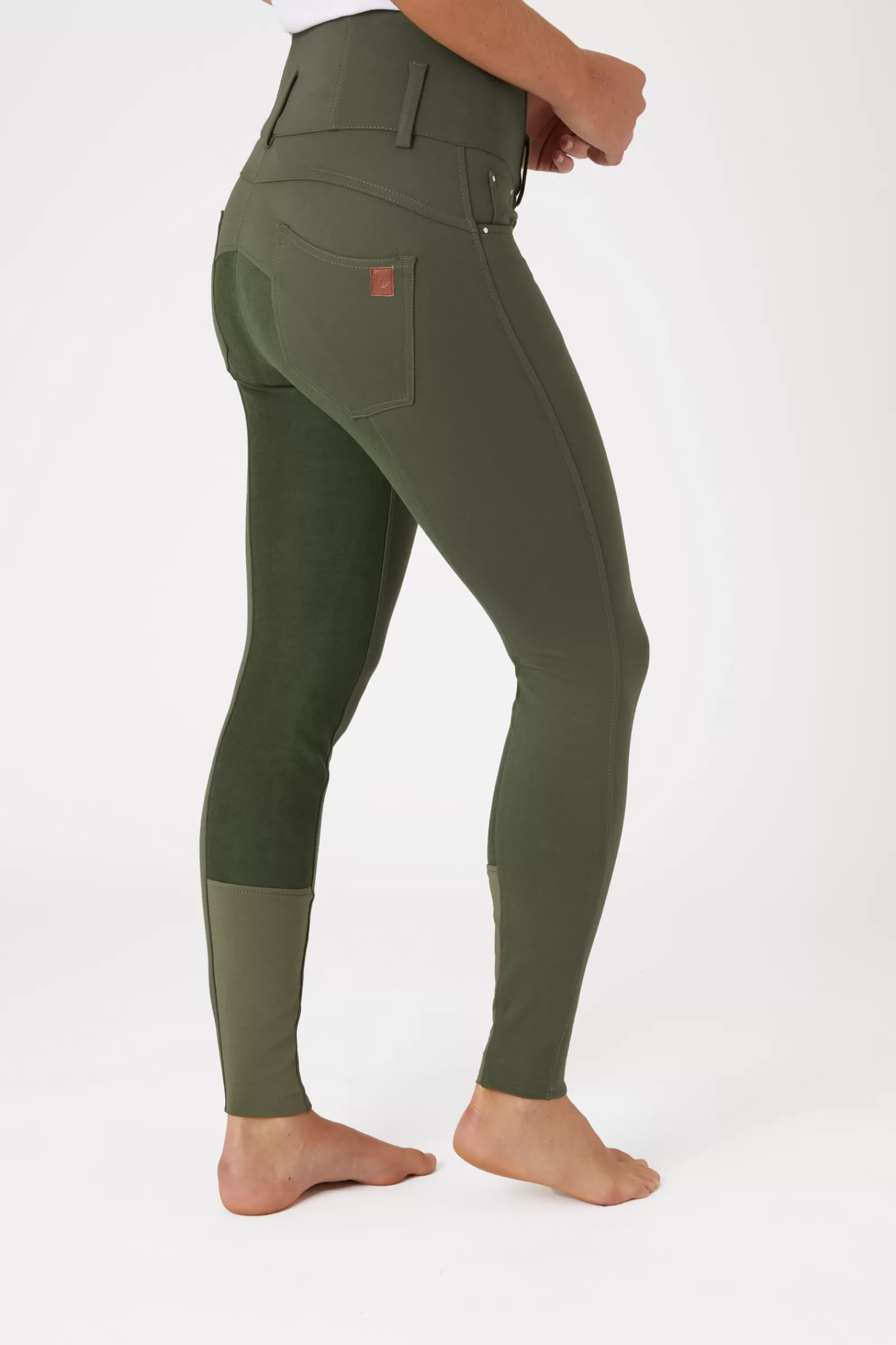 horze Pantalon D'équitation Taille Haute Fond Integral Cuir Tara, Femme< Pantalons D'équitation Fond Integral