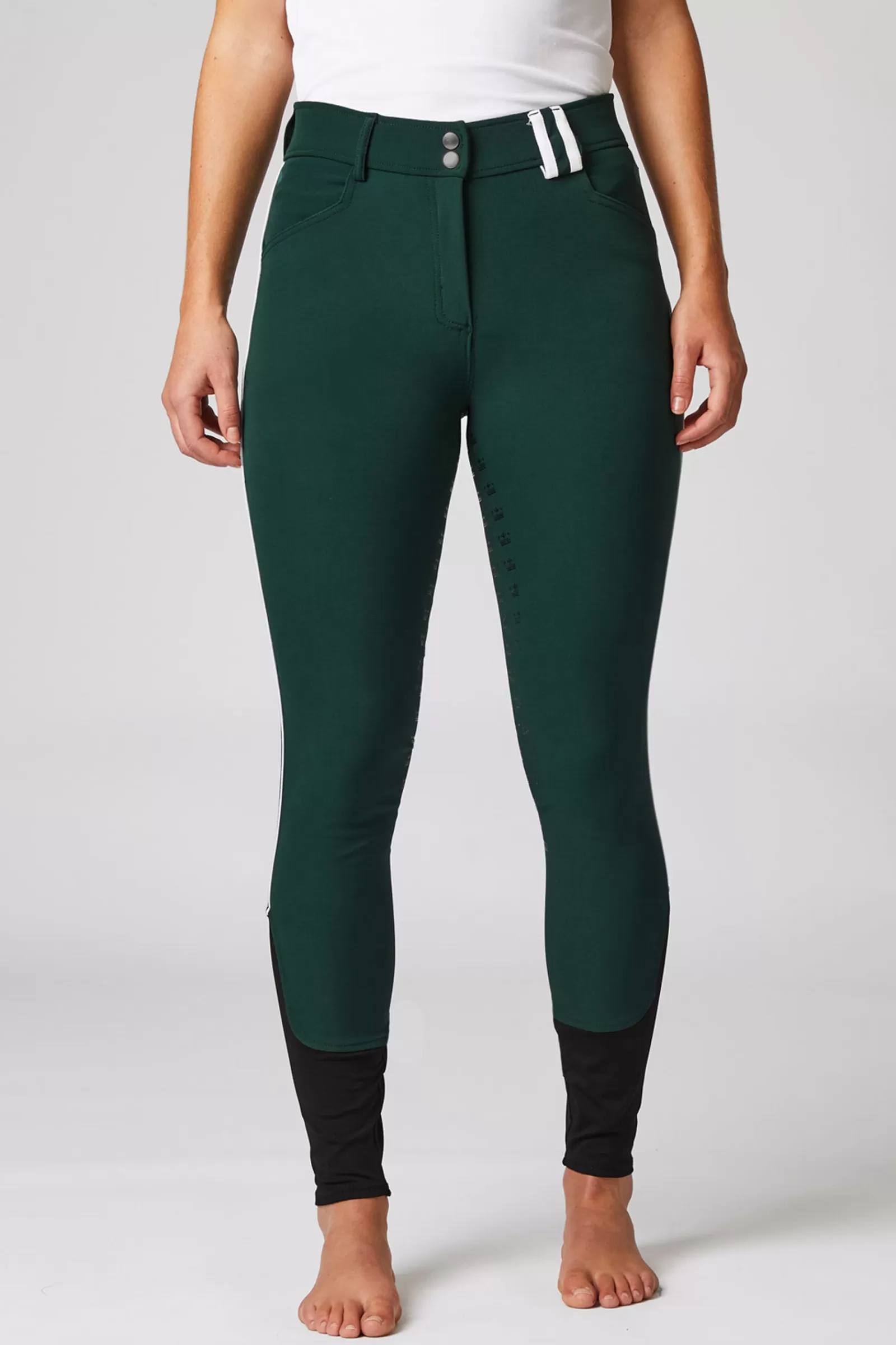 horze Pantalon D'équitation Taille Haute Fond Integral, Pour Femme, Avec Passepoil Contrastant< Pantalons D'équitation Fond Integral