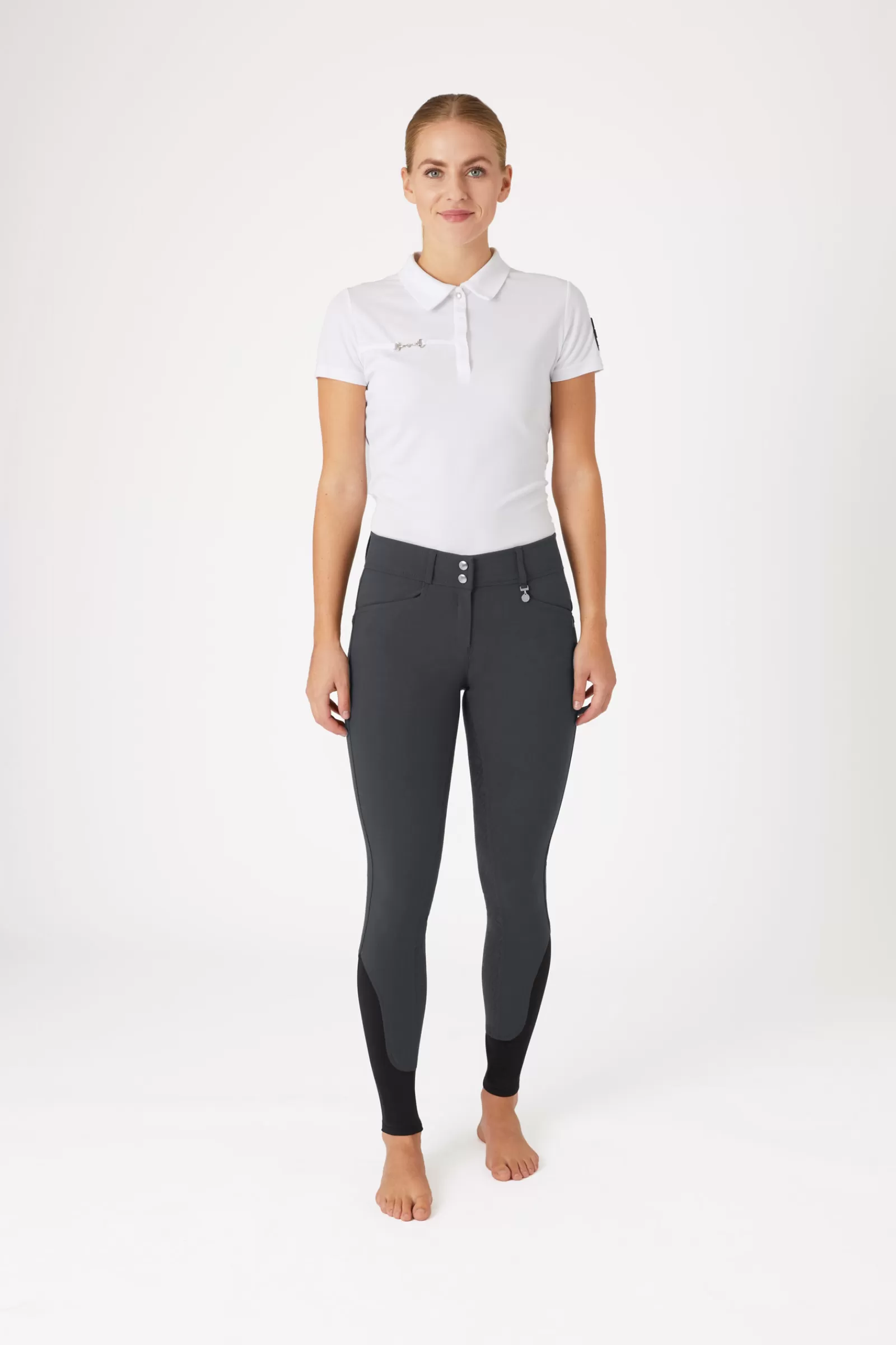 horze Pantalon D'équitation Taille Haute Fond Integral Silicone Grip , Femme< Pantalons D'équitation Fond Integral