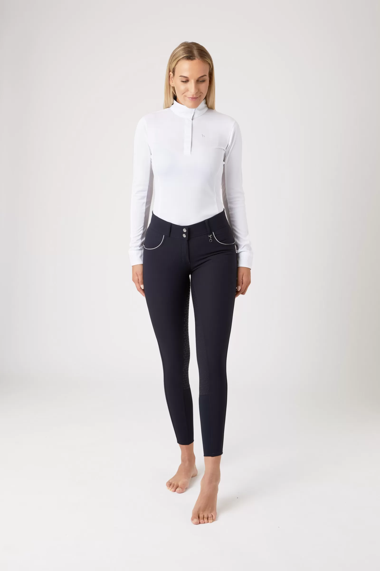 horze Pantalon D'équitation Taille Haute Fond Integral Silicone Aubrey, Femme< Pantalons D'équitation Fond Integral