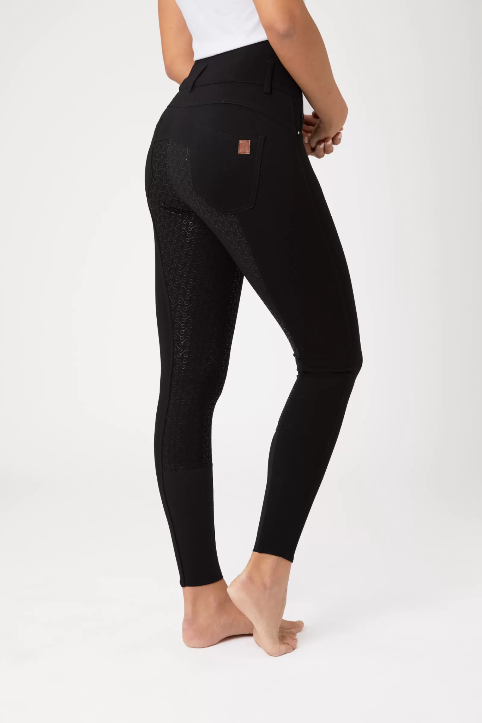horze Pantalon D'équitation Taille Haute Tara, Silicone, Fond Integral, Femme< Pantalons D'équitation Fond Integral