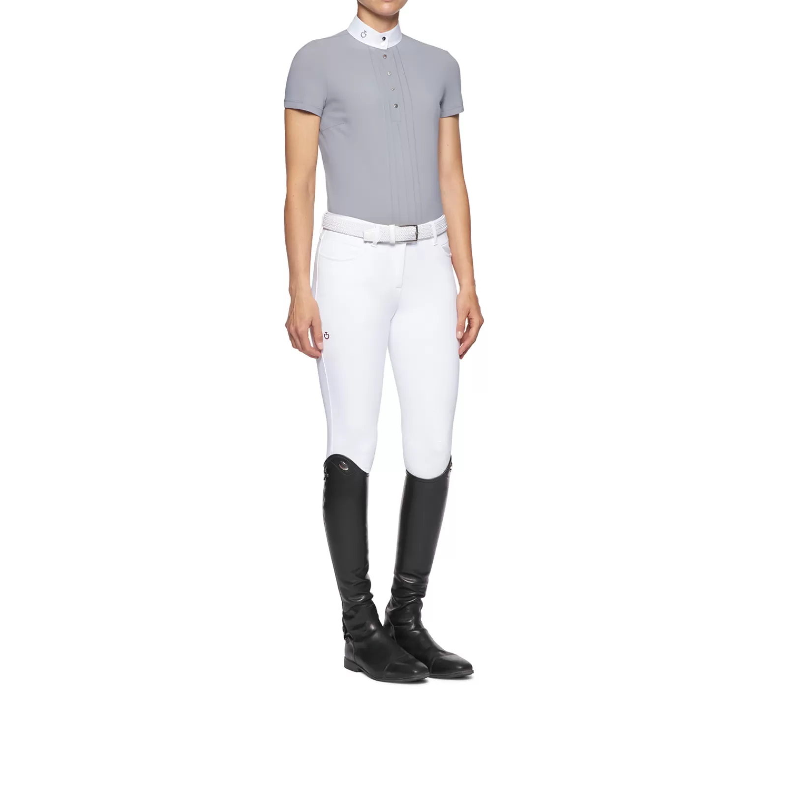 cavalleriatoscana Polo De Concours A Manches Courtes En Jersey Plisse Cavalleria Toscana Pour Femme< Concours