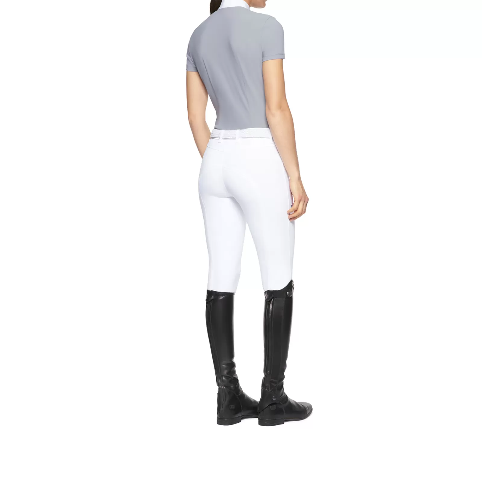 cavalleriatoscana Polo De Concours A Manches Courtes En Jersey Plisse Cavalleria Toscana Pour Femme< Concours