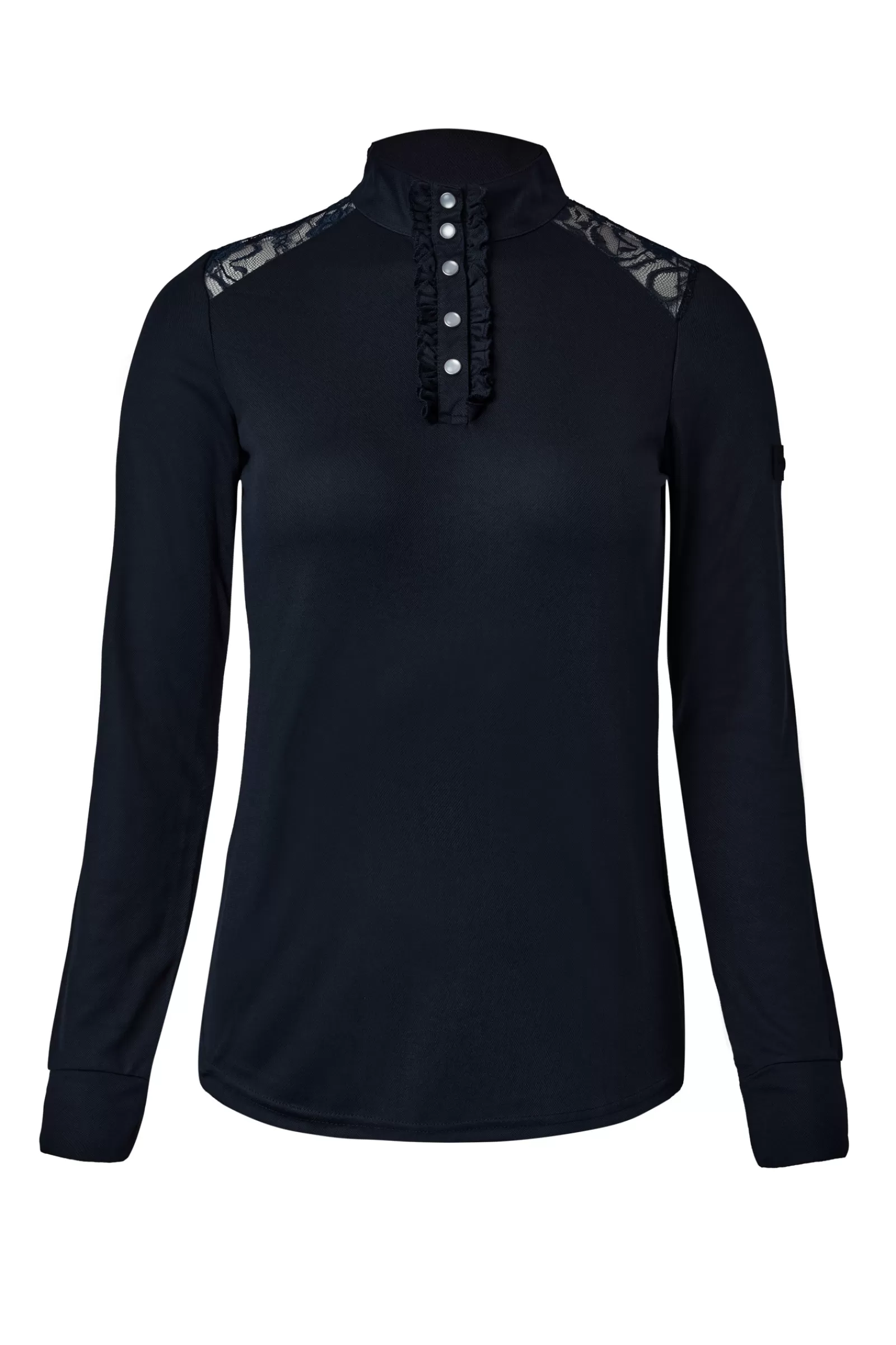 horze Polo De Concours Epaules Dentelle A Manches Longues Sianna, Femme< Tee Shirts & Polos