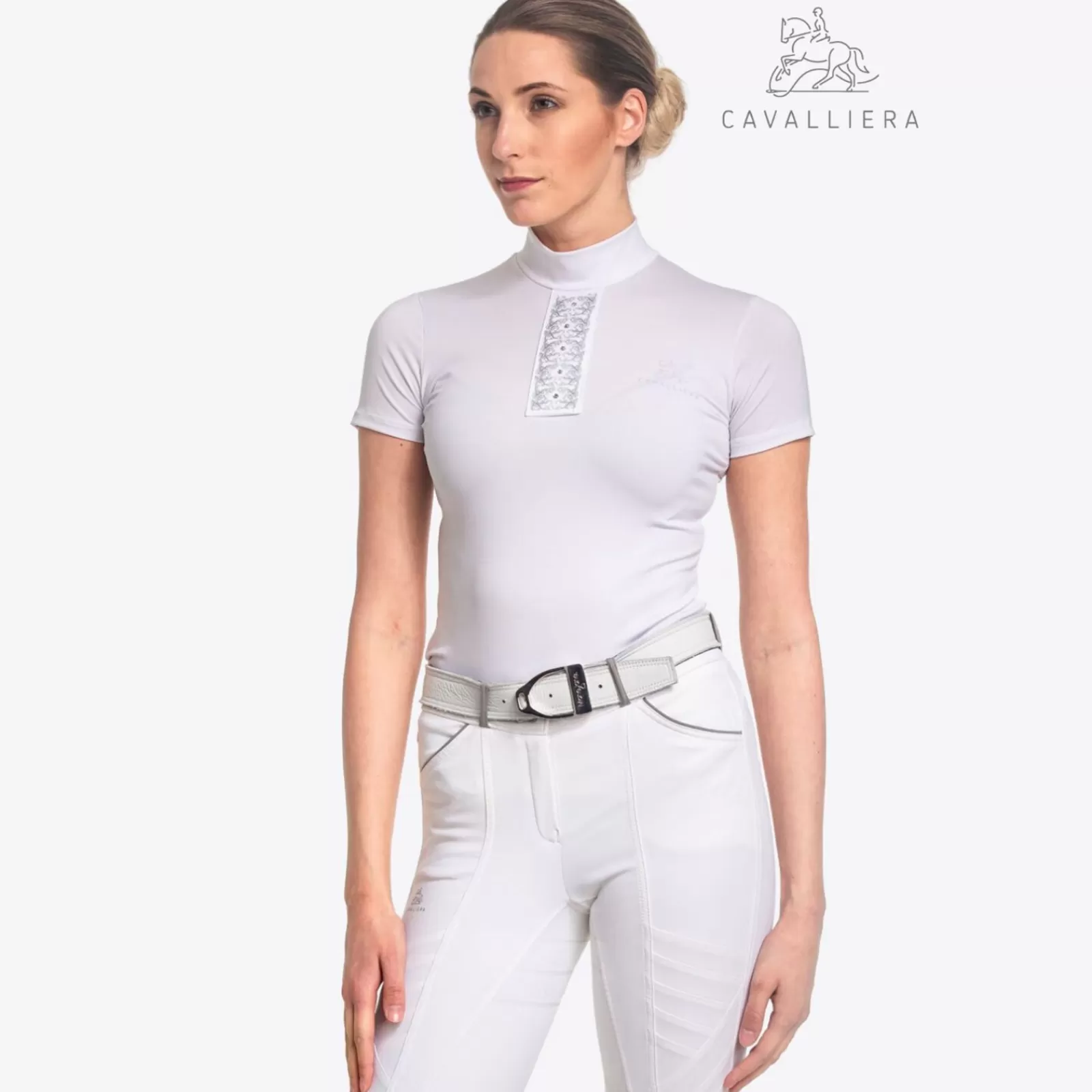 cavalliera Polo De Concours Manches Courtes Silver Pop< Concours