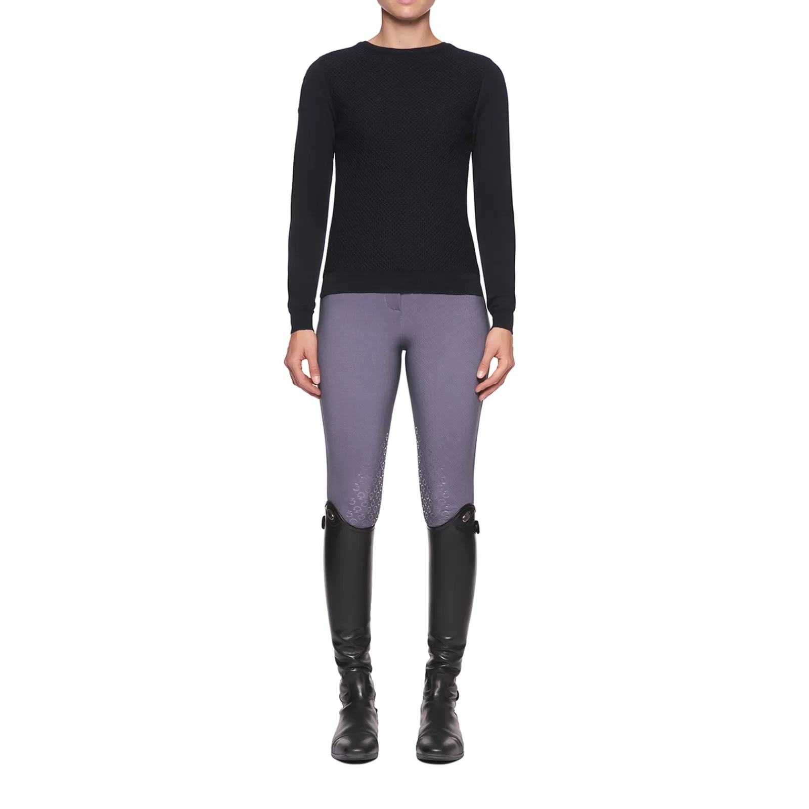 cavalleriatoscana Pull Laine Tricote Cavalleria Toscana A Col Bateau Et Nid D'Abeille Pour Femme< Pulls & Sweat