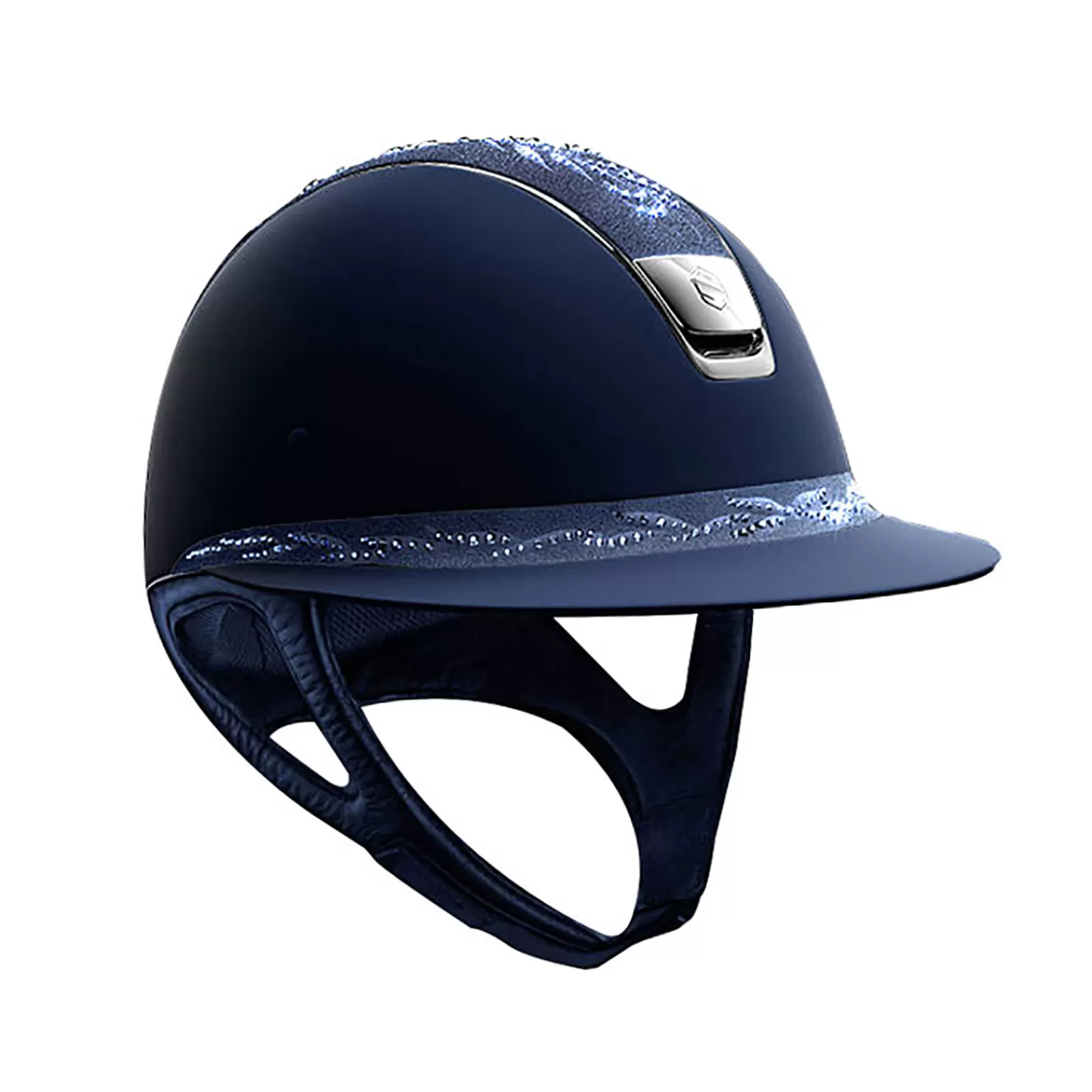 samshield Miss Shield Shadowmatt Flower Swarovski Helmet, Black Chrome Visor (Without Liner)< Casque D'équitation