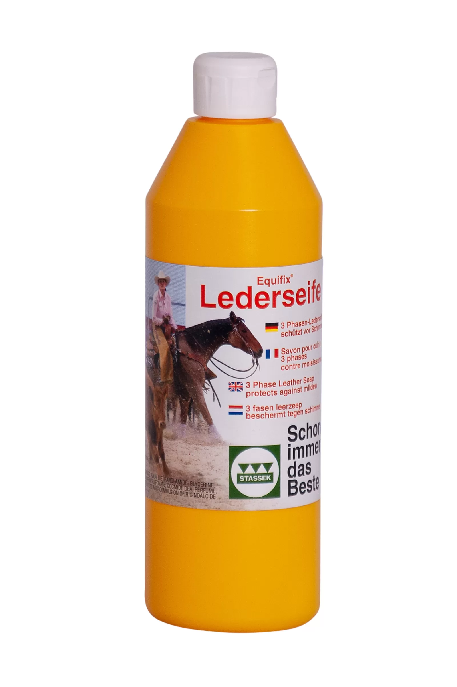 Hot Savon Cuir A 3 Phases Equifix Avec Anti-Moisissures, 500 Ml Entretien Du Materiel