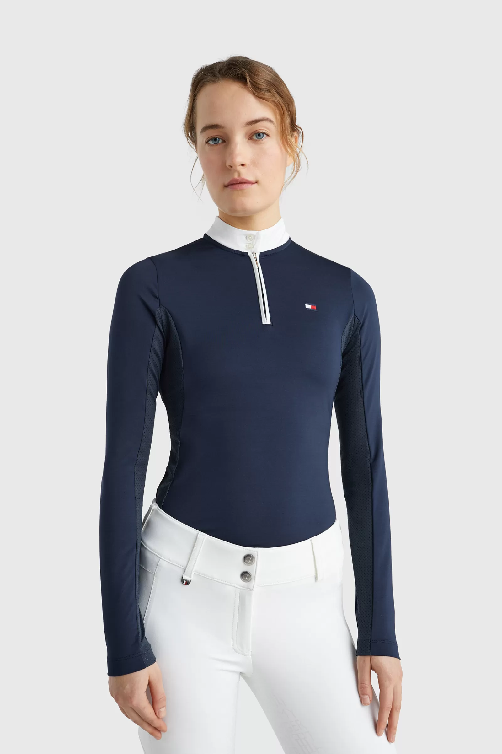 tommyhilfigerequestrian Tommy Hilfiger Equestrian Fresh Air Chemise De Concours A Manches Longues Pour Femme< Tee Shirts & Polos
