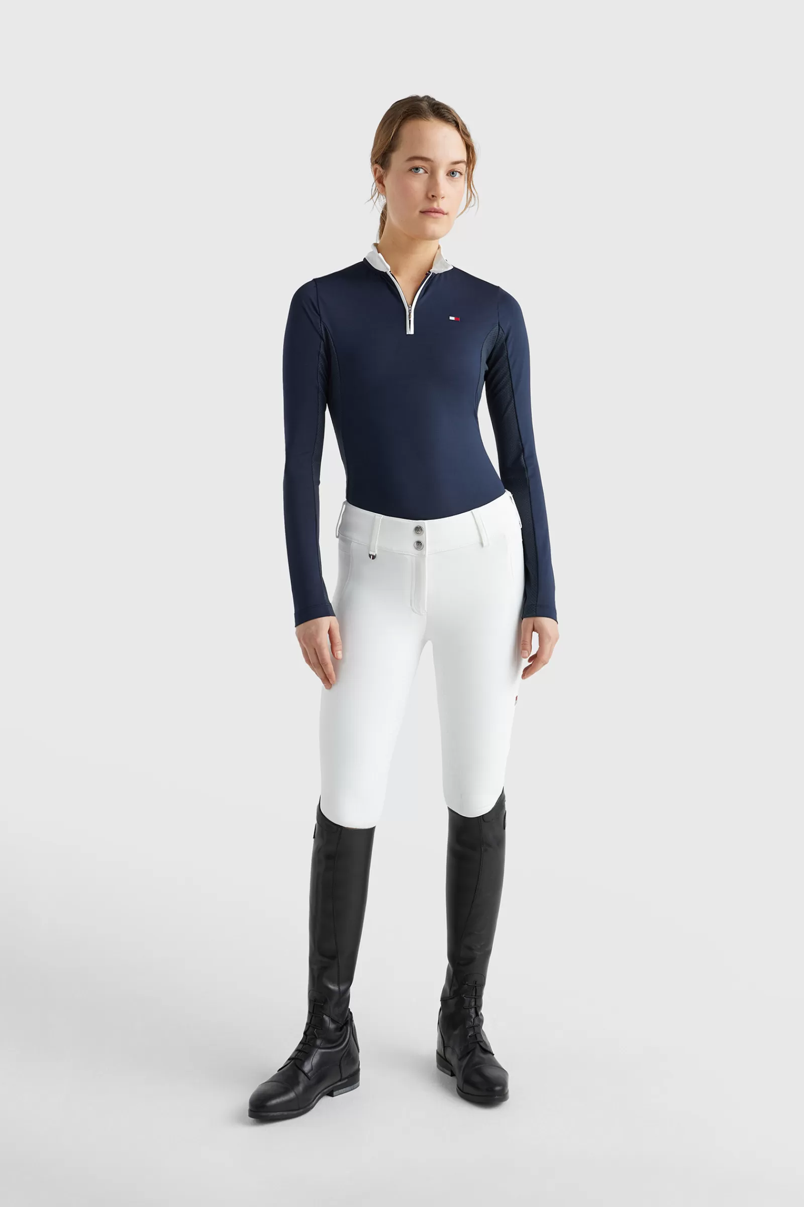 tommyhilfigerequestrian Tommy Hilfiger Equestrian Fresh Air Chemise De Concours A Manches Longues Pour Femme< Tee Shirts & Polos