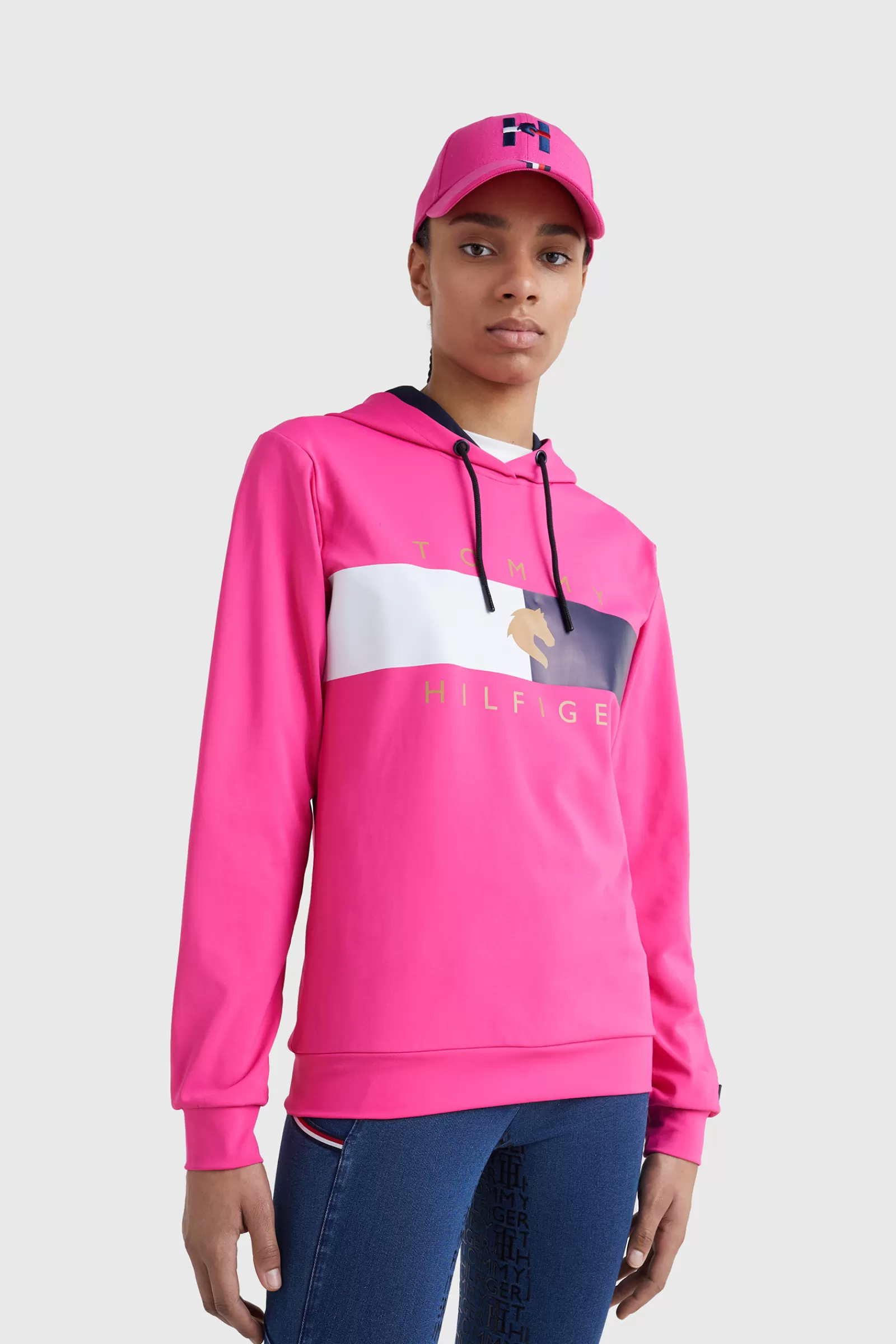 tommyhilfigerequestrian Tommy Hilfiger Equestrian Tommy Flag Performance Sweat A Capuche Pour Femme< Pulls & Sweat