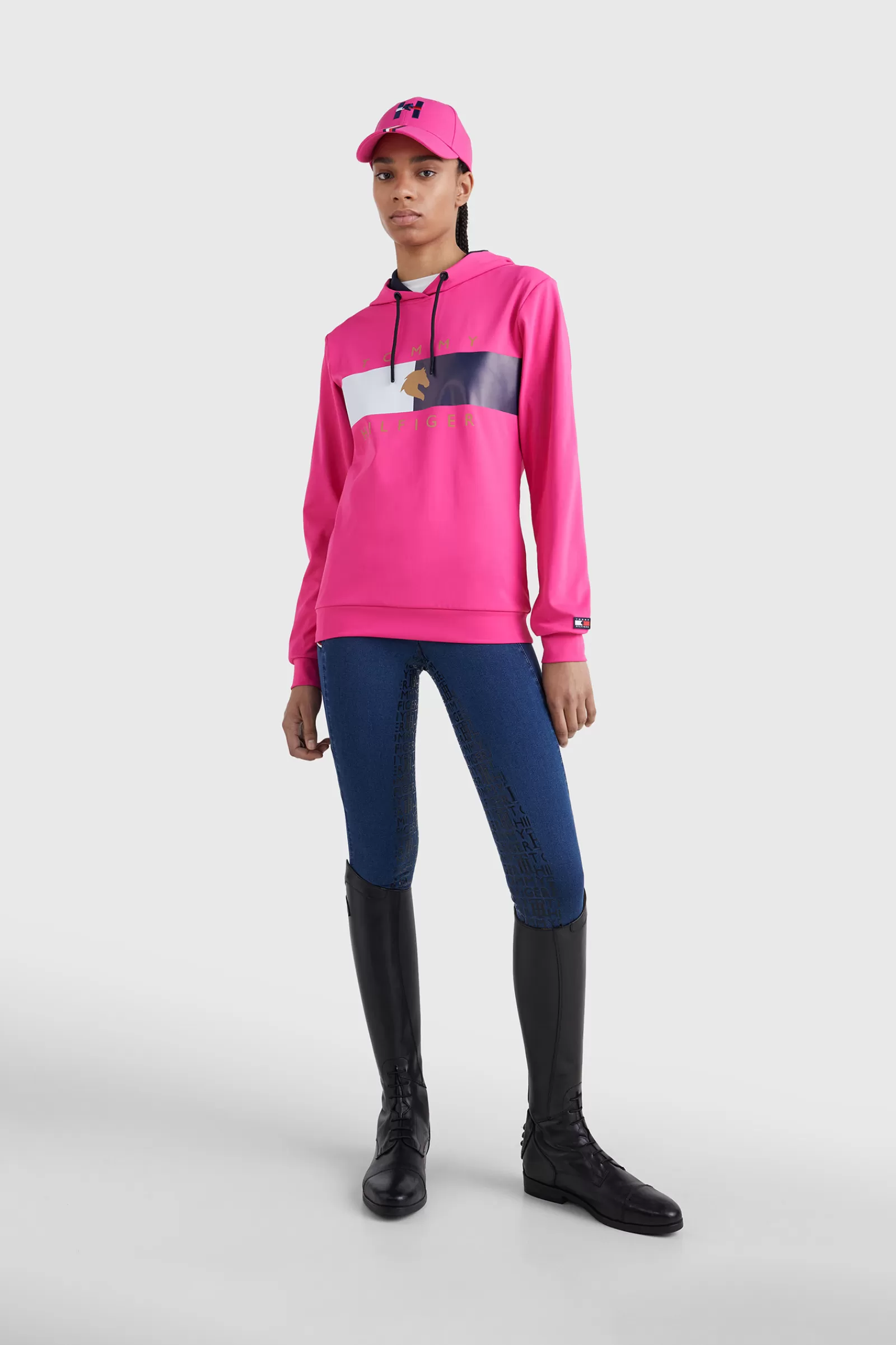 tommyhilfigerequestrian Tommy Hilfiger Equestrian Tommy Flag Performance Sweat A Capuche Pour Femme< Pulls & Sweat