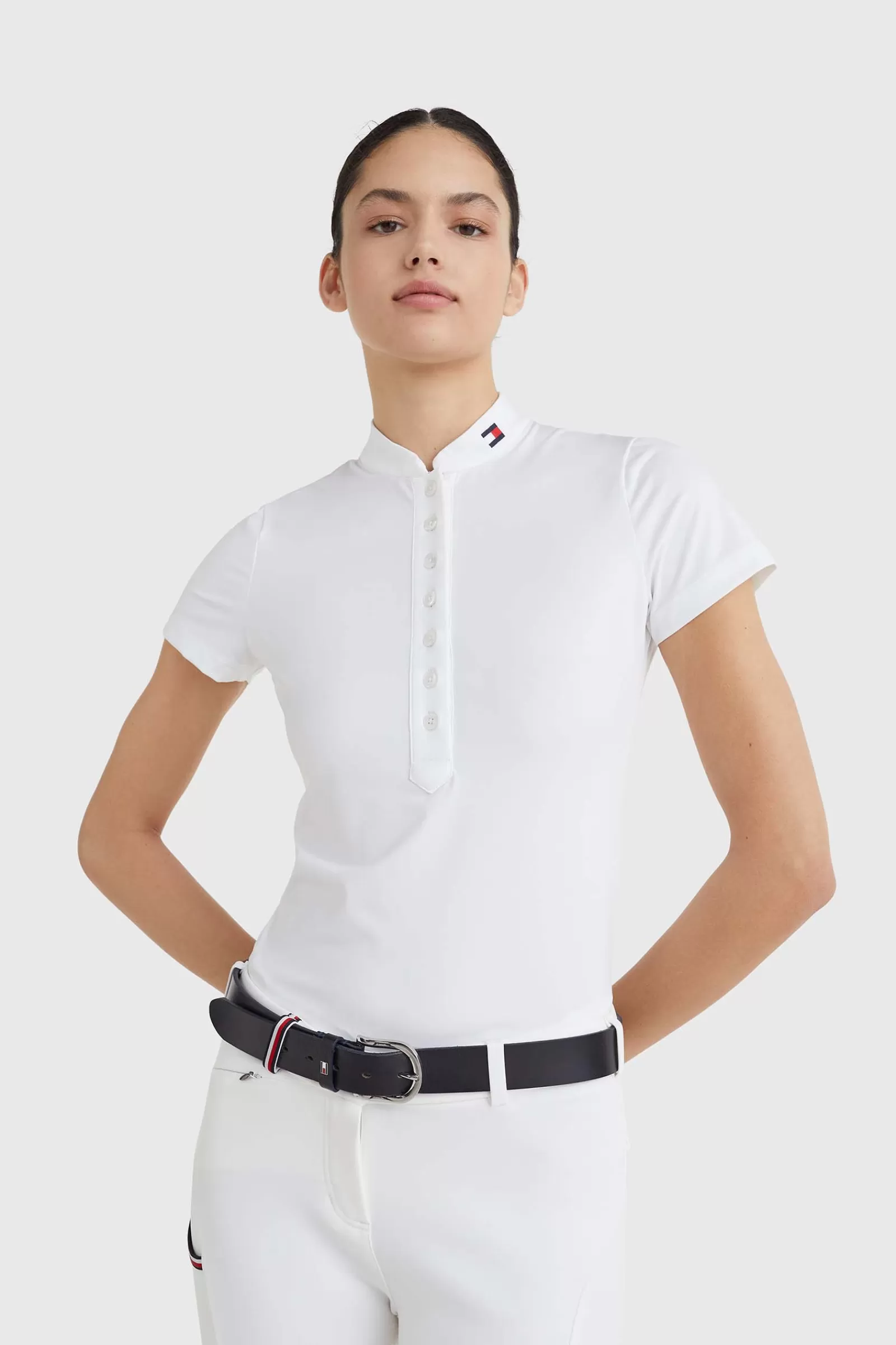tommyhilfigerequestrian Tommy Hilfiger Equestrian T-Shirt De Concours A Manches Courtes Pour Femmes< Concours