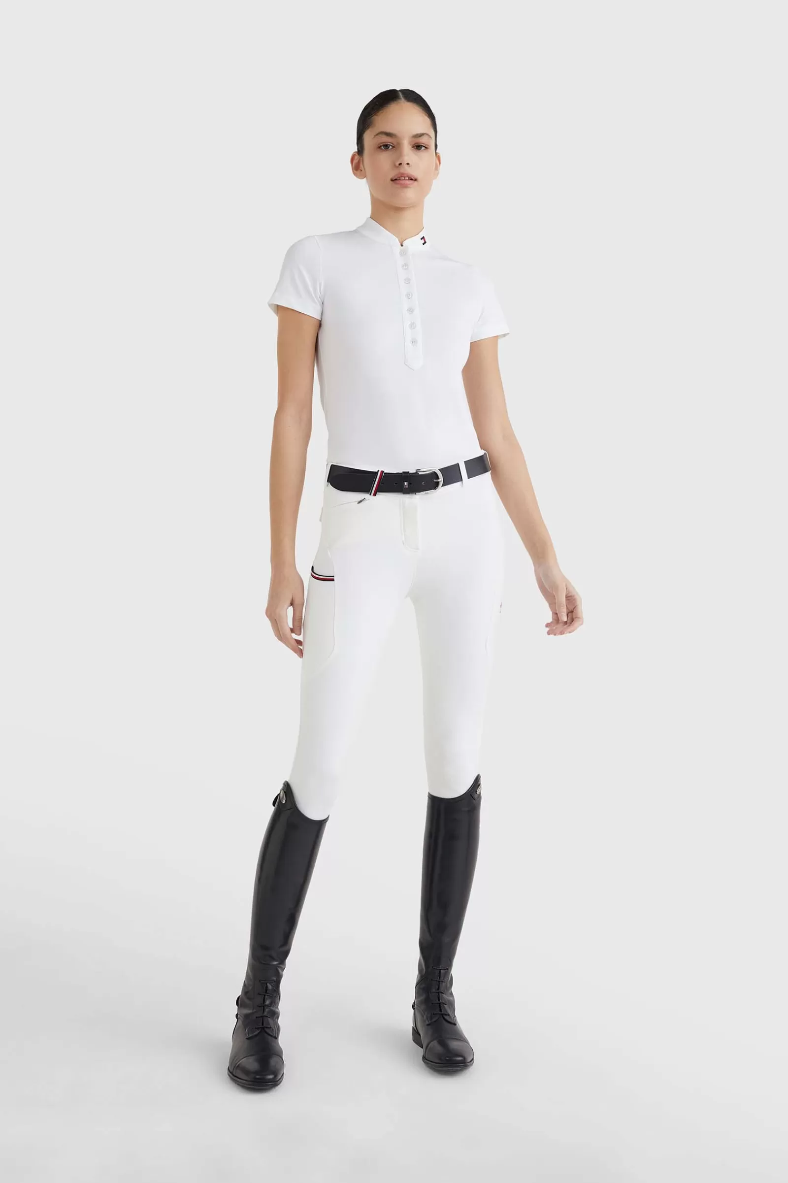 tommyhilfigerequestrian Tommy Hilfiger Equestrian T-Shirt De Concours A Manches Courtes Pour Femmes< Concours