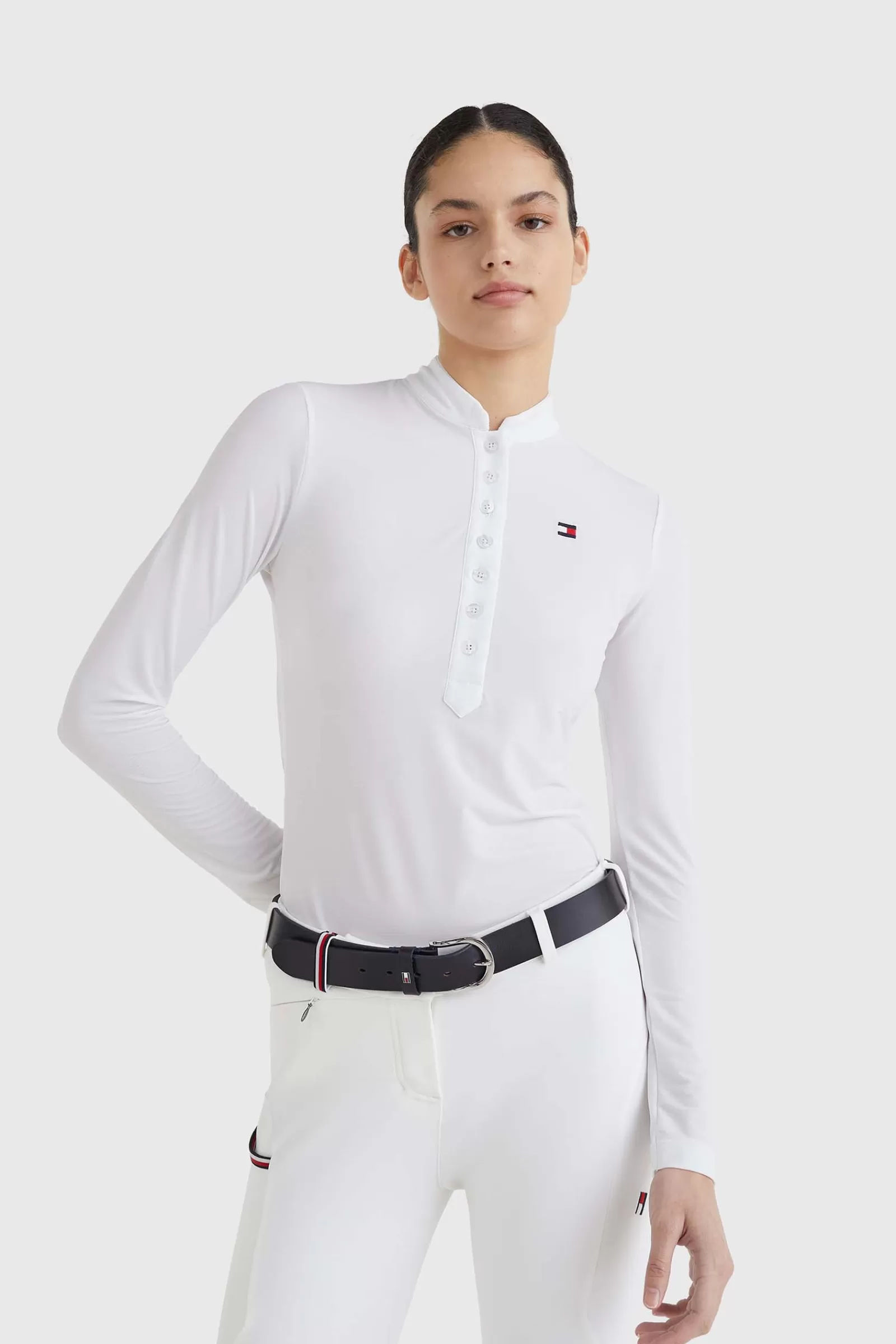 tommyhilfigerequestrian Tommy Hilfiger Equestrian T-Shirt De Concours A Manches Longues Pour Femmes< Concours