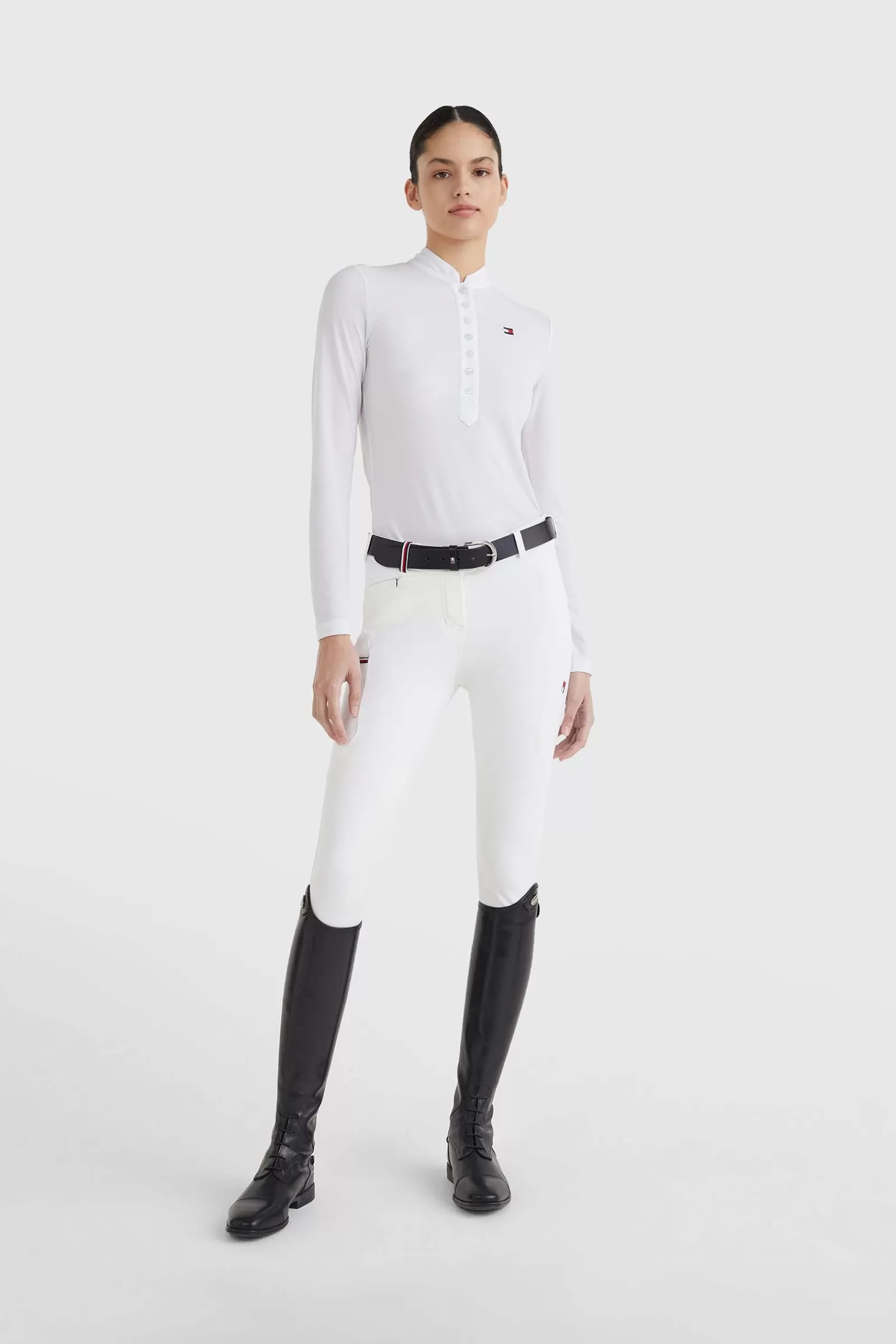 tommyhilfigerequestrian Tommy Hilfiger Equestrian T-Shirt De Concours A Manches Longues Pour Femmes< Concours