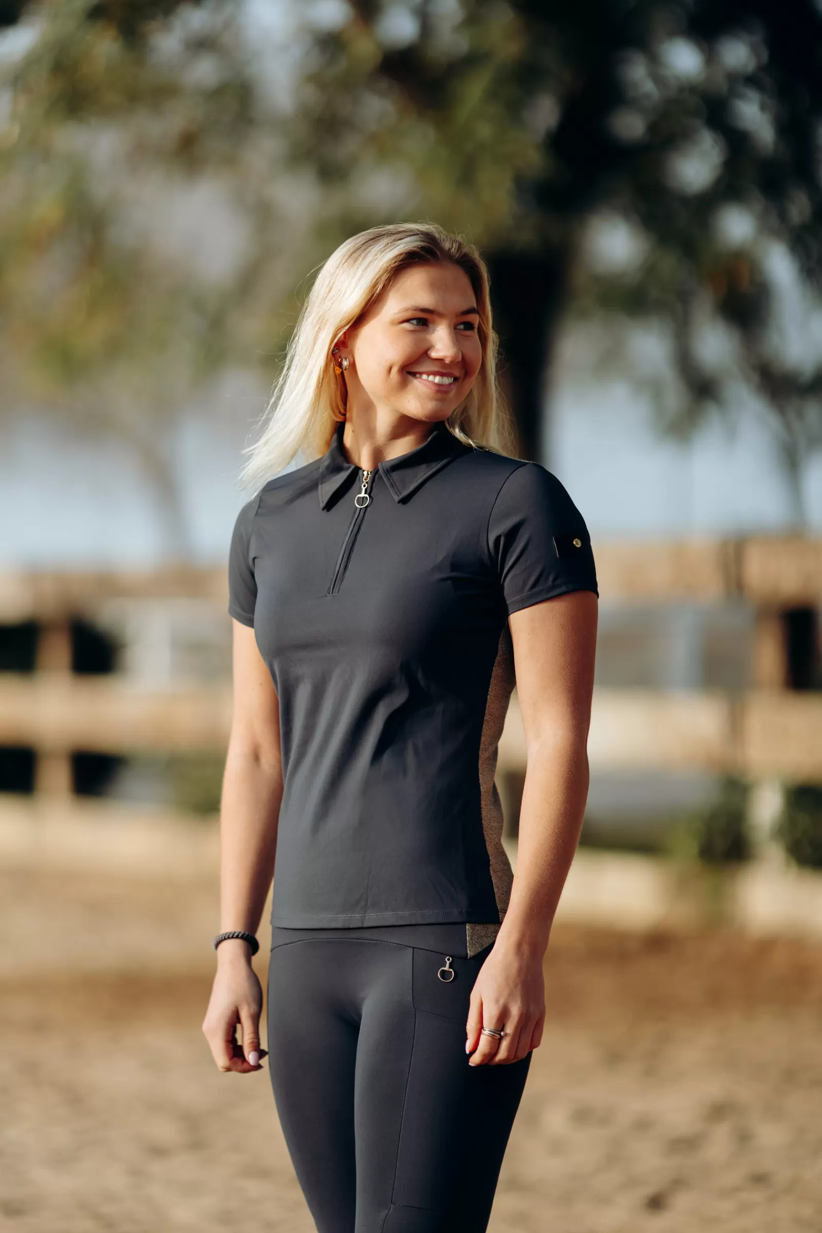 horze Top D'Entrainement Sagira Dos Dore Pour Femme< Tee Shirts & Polos